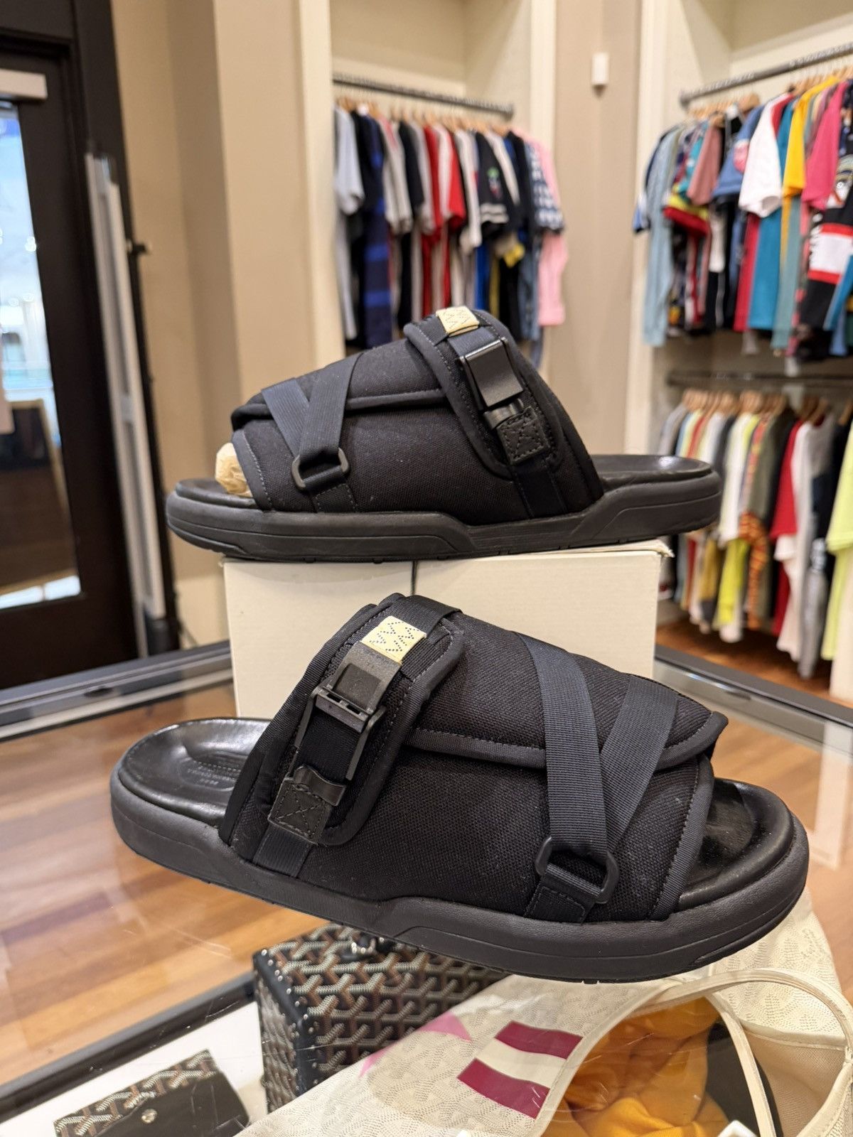 Visvim Visvim Christo 2-Tone Sandals Black/Navy | Grailed