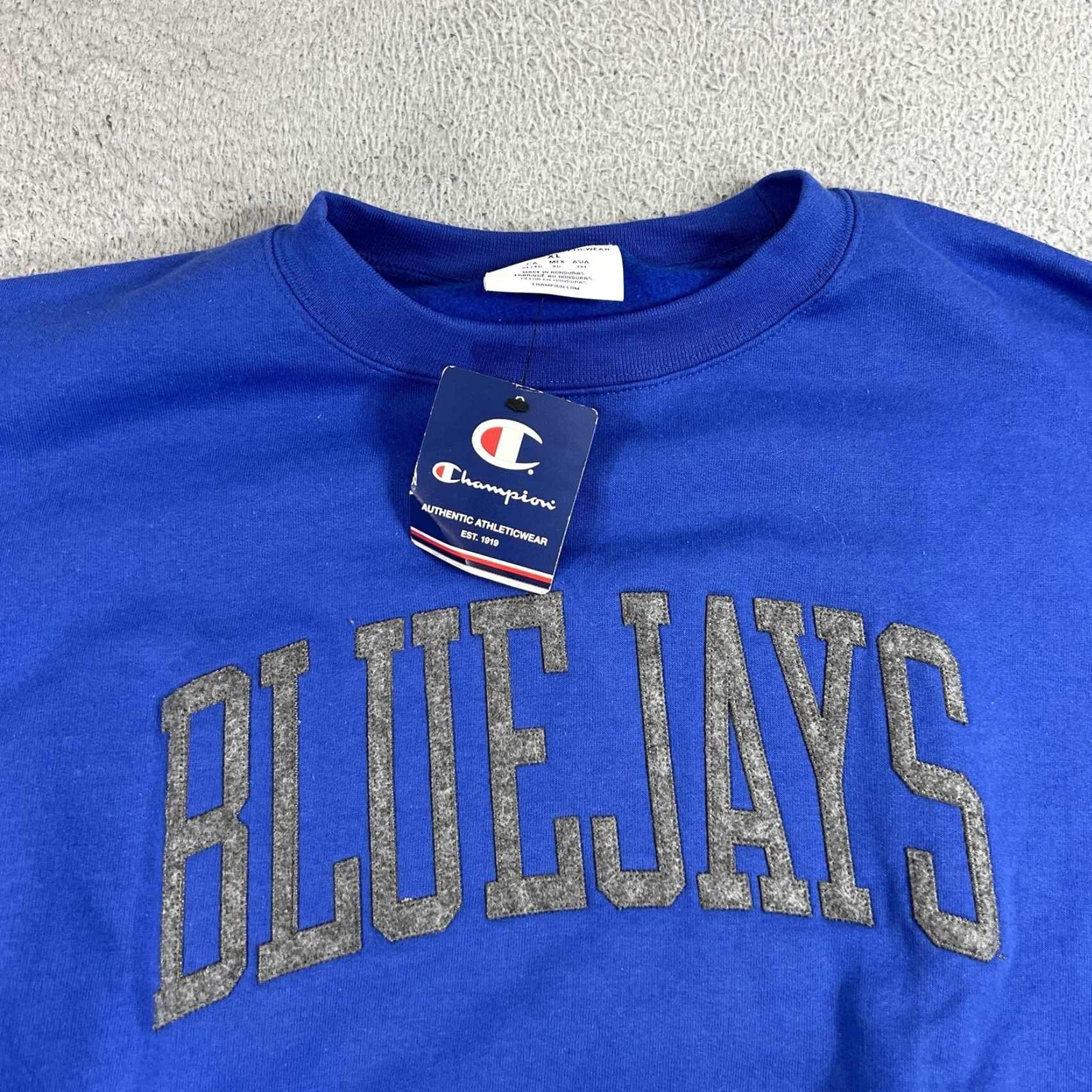 Champion Champion Sweater Mens XL Blue Pullover Sweatshirt Crew Neck 100% Cotton Blend Knit Logo: Champion, Regular Fit, Long Sleeve, Sport/Classic Casualwear Size US XL / EU 56 / 4 - 2 Thumbnail