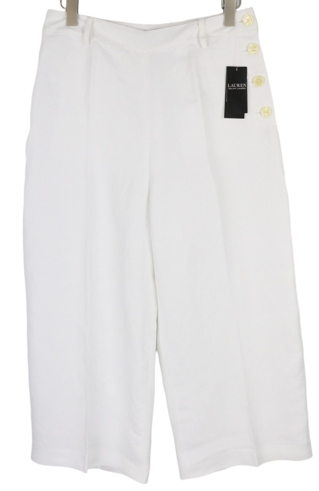 Lauren Ralph Lauren W29 White Linen Blend Cropped Flared Trousers 84706 Size 29" - 1 Thumbnail