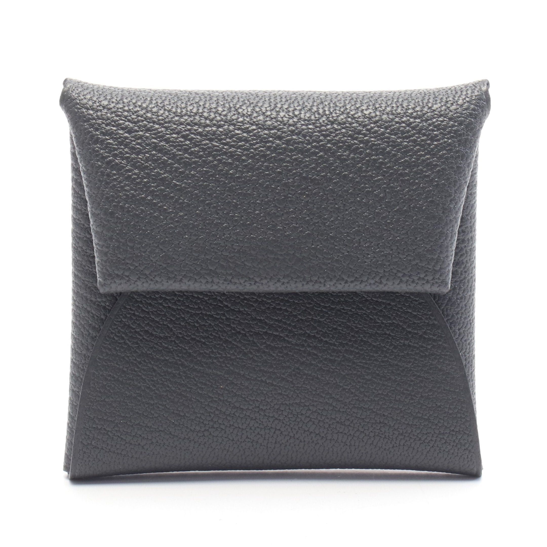 Hermes Hermes Bastia Verso Ardoise Coin Purse Chevre Dark Gray Silver Hardware Double Engraved Size ONE SIZE - 1 Thumbnail