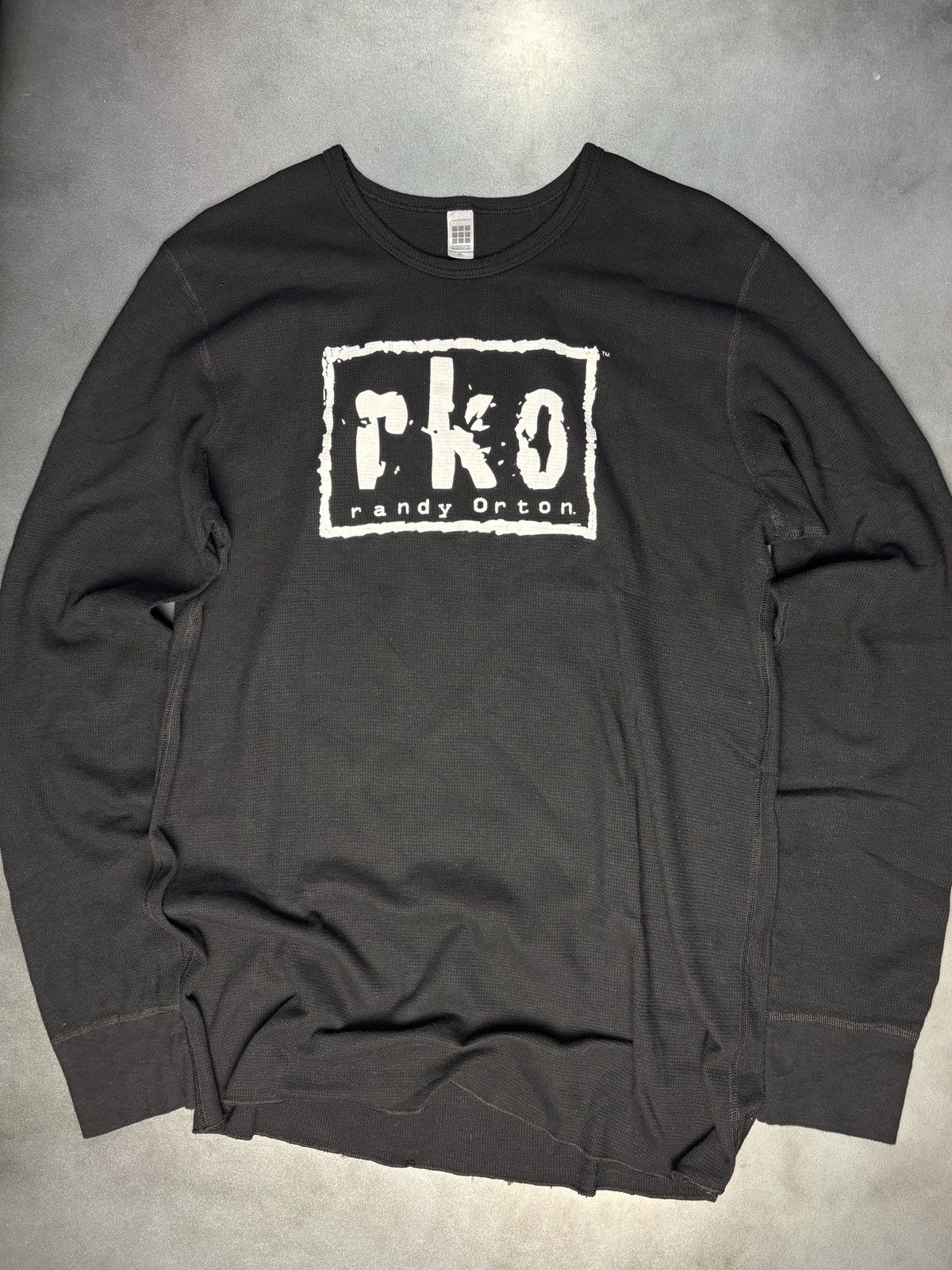 American Apparel × Vintage × WWE Randy Orton RKO Waffle Thermal Longsleeve 2000s Y2K Size US XL / EU 56 / 4 - 8 Thumbnail