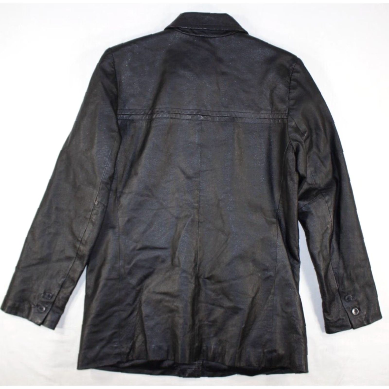Vintage Colebrook & Co. Leather Coat Jacket Women's M Black Collared Lined Size M / US 6-8 / IT 42-44 - 7 Thumbnail