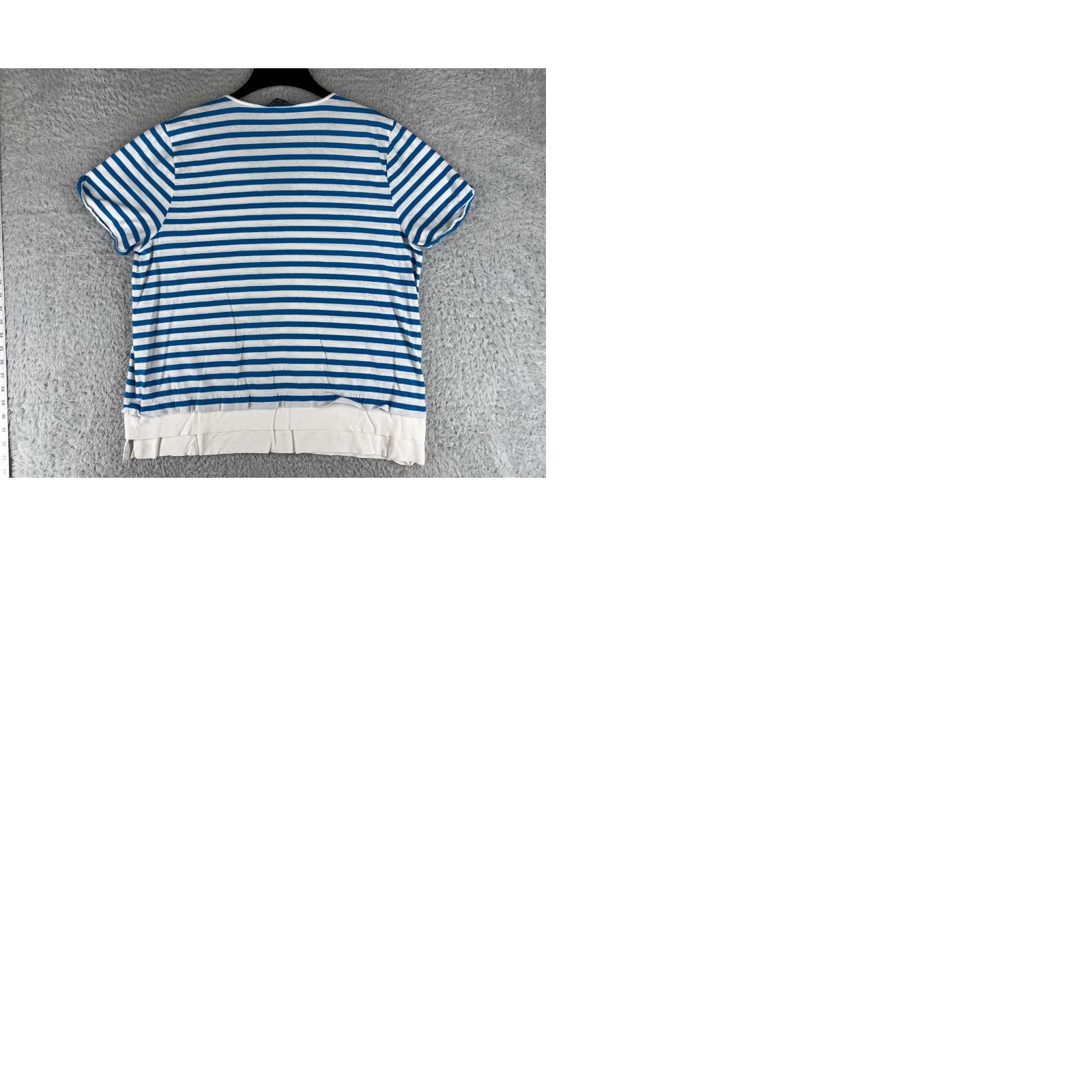 Karl Lagerfeld Karl Lagerfeld Paris Womens Blouse XL Linen Blend Striped White Blue V-Neck Casual Shirt Womens Size XL / US 12-14 / IT 48-50 - 9 Thumbnail