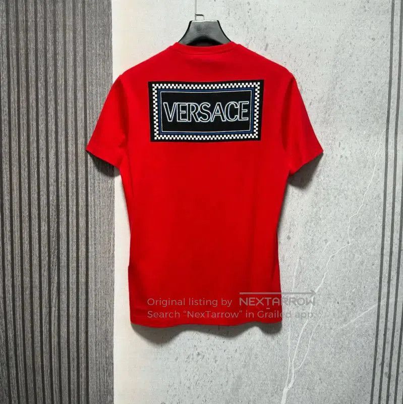 Versace Versace Men's Red Cotton Logo T-Shirt . Size US M / EU 48-50 / 2 - 2 Thumbnail