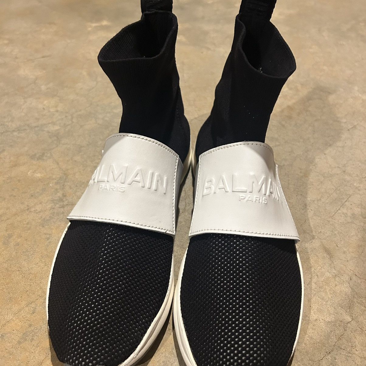 Balmain Balmain Cameron Knit High Top Sneakers US 8 Black/White Size US 8 / EU 41 - 9 Thumbnail