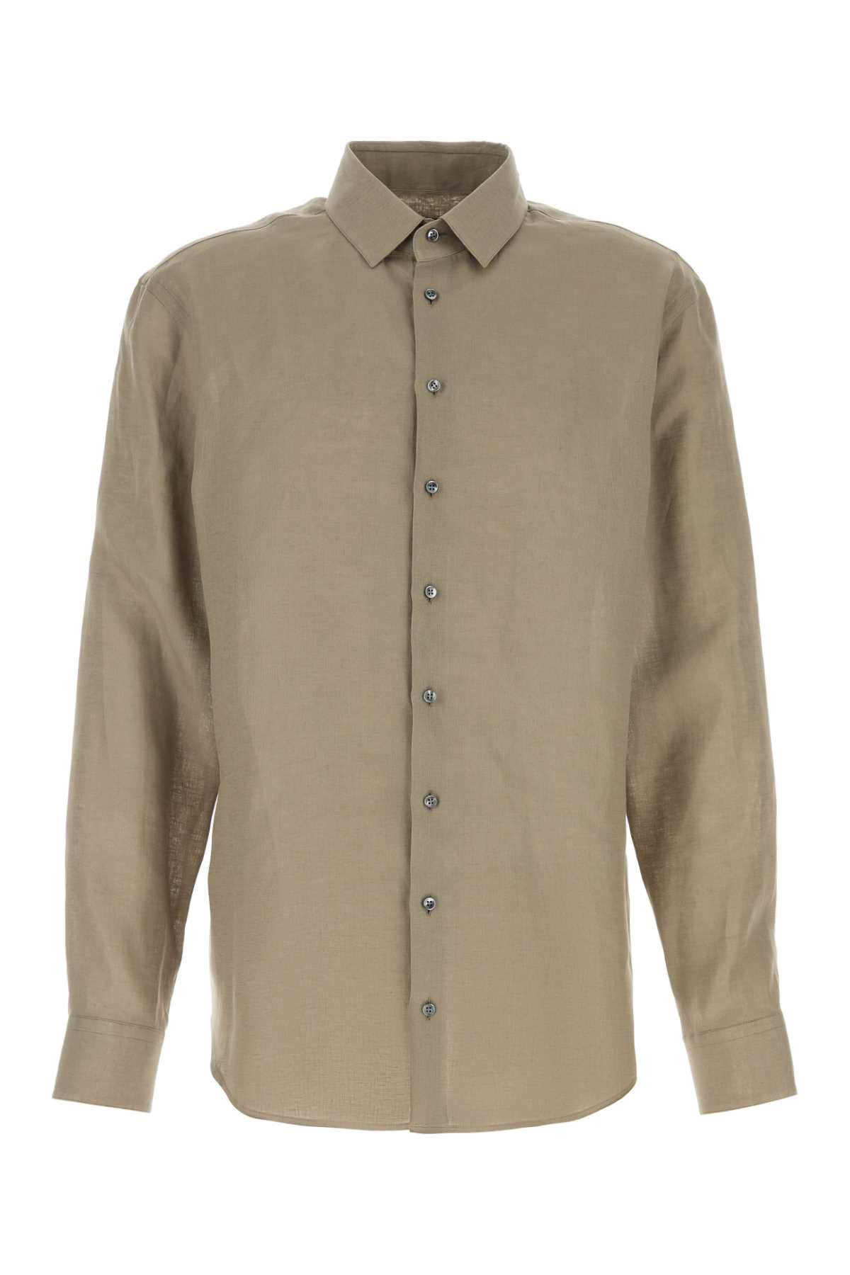 Giorgio Armani Dove Grey Linen Shirt Size US XXS / EU 40 - 1 Thumbnail