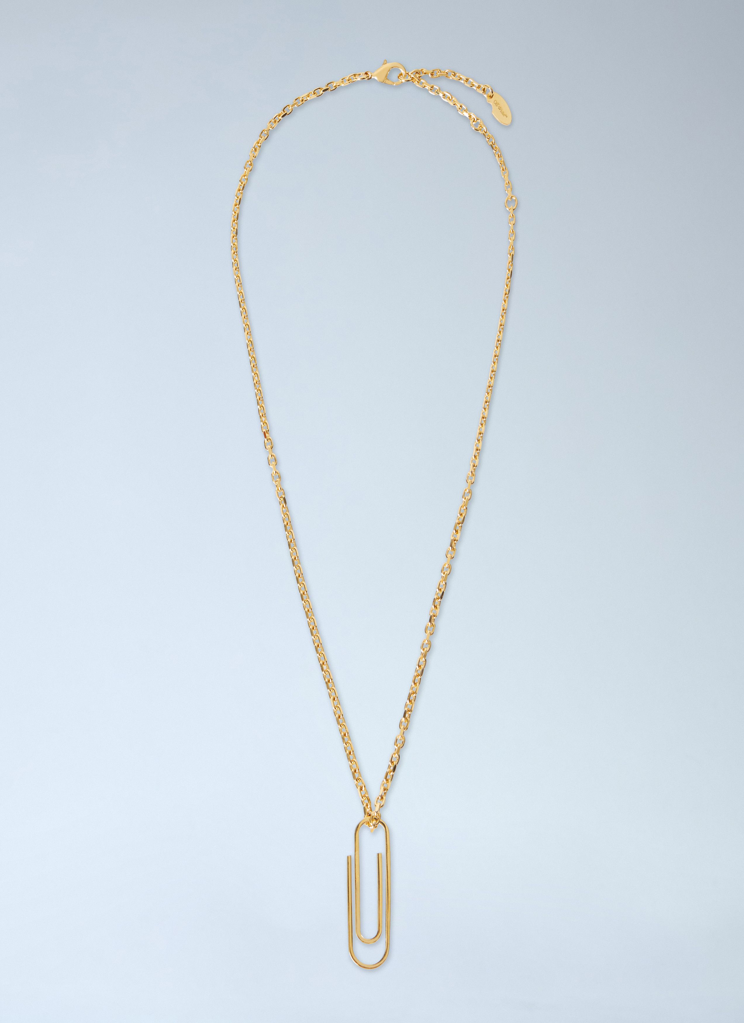 Off-White Paperclip Necklace in Gray, Women's