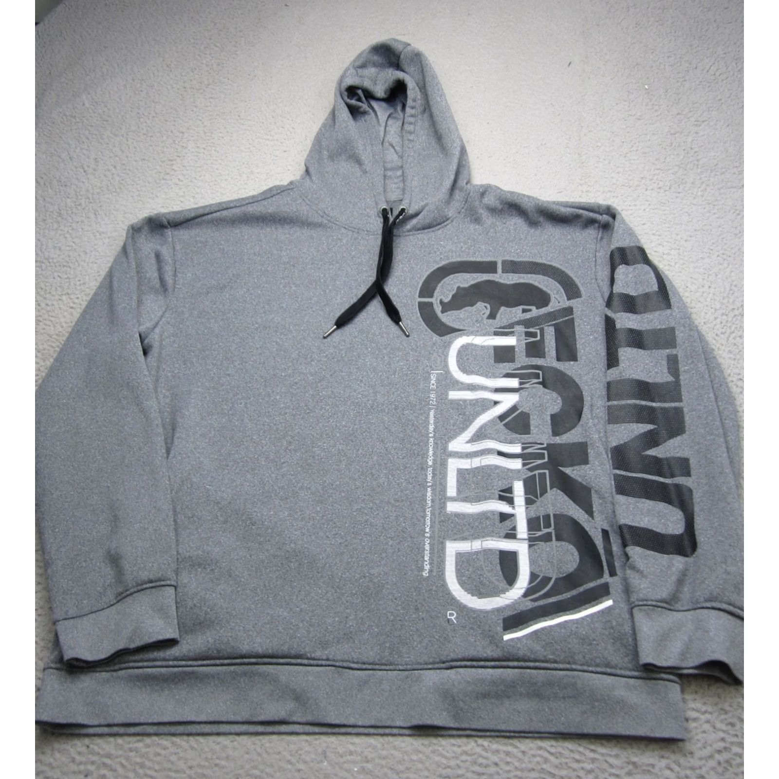 Ecko Unltd. Ecko Hoodie Mens 3XL Gray Rhino Print Skater Grunge Y2K AOP Pullover Sweatshirt Size US XXL / EU 58 / 5 - 2 Thumbnail