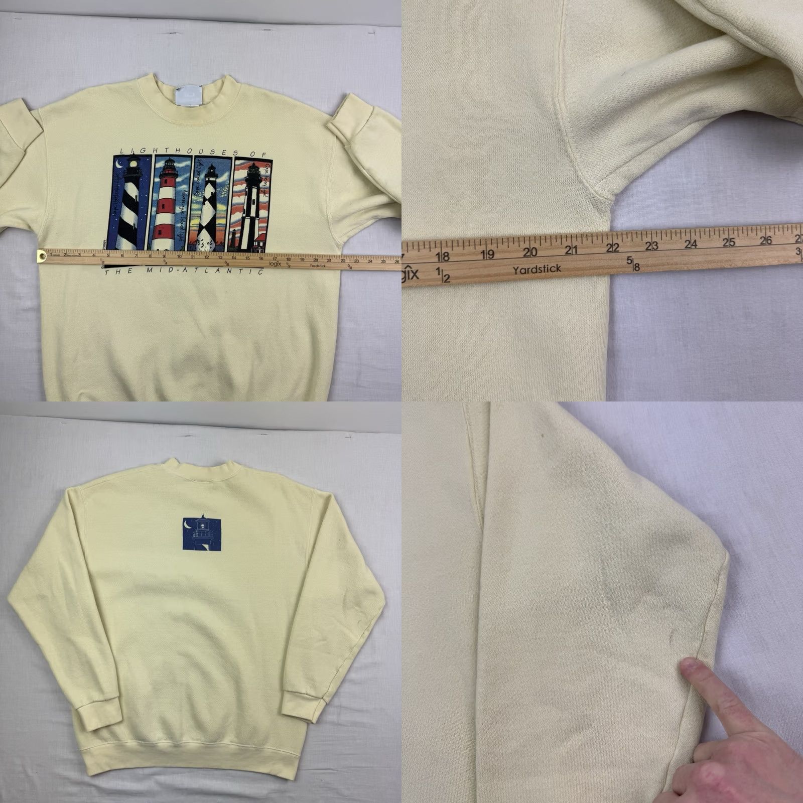 Lee VINTAGE Lee Sweatshirt Shirt Adult L Yellow Beach Ocean Nature 90s Men Mens Size US L / EU 52-54 / 3 - 8 Thumbnail