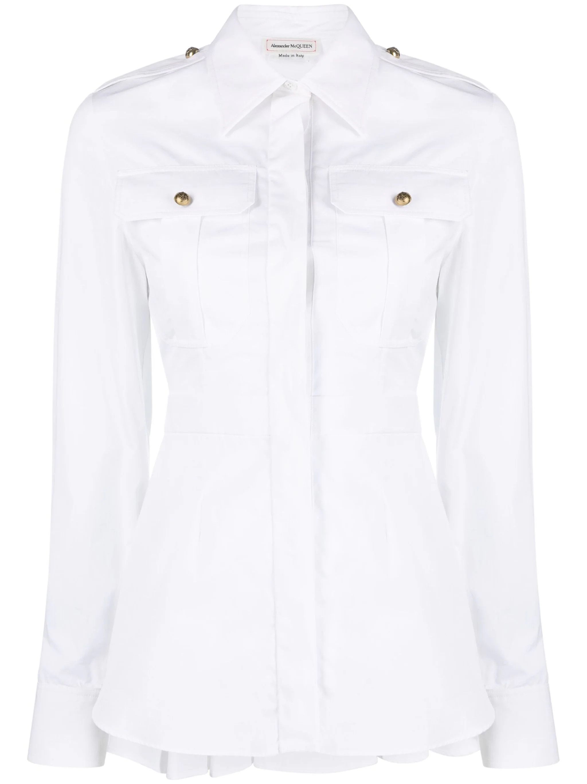 Alexander McQueen o1s22i1n1024 Poplin Shirt in White Size S / US 4 / IT 40 - 1 Thumbnail