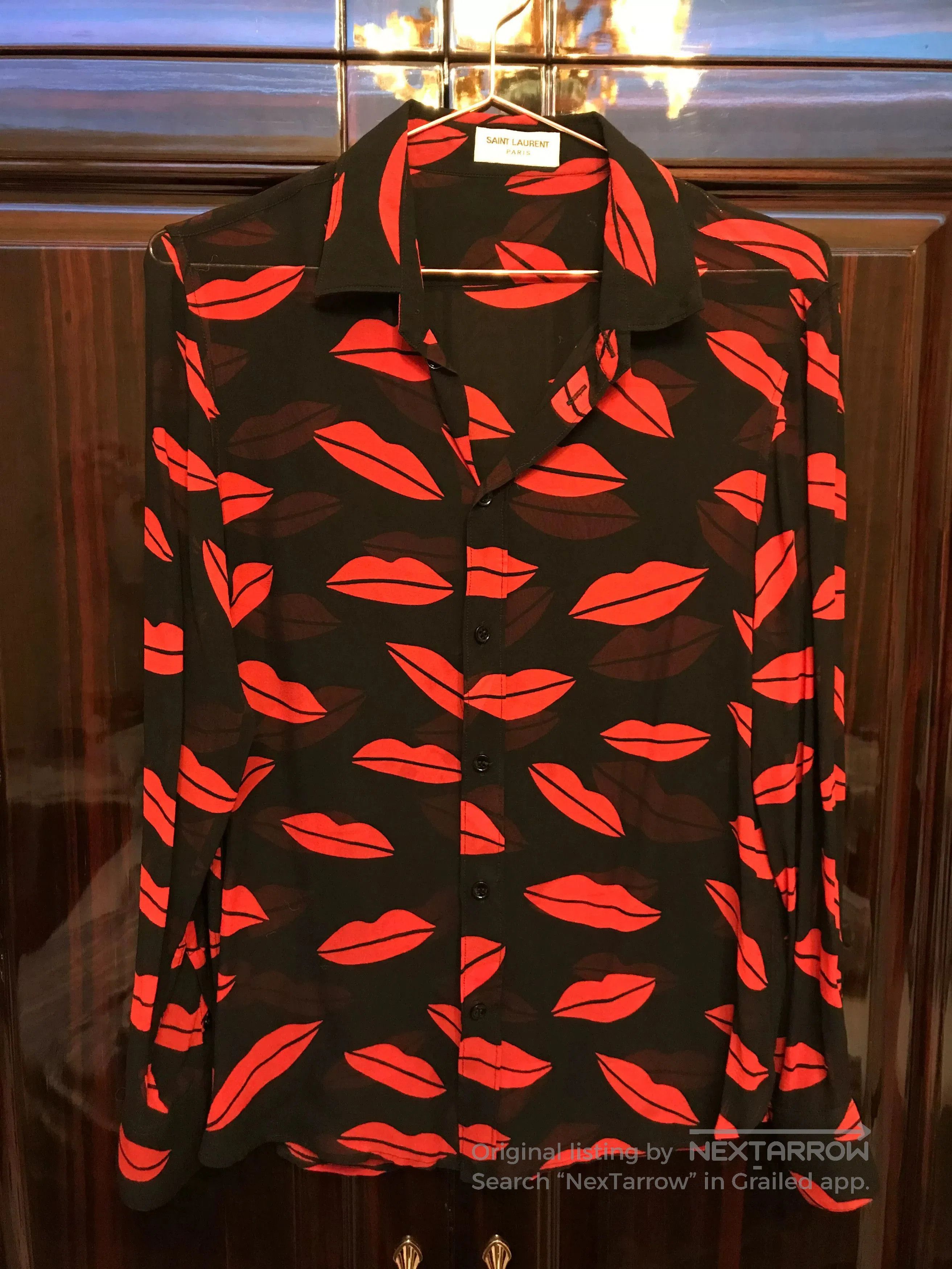 Saint Laurent Paris Saint Laurent Silk Red Lips Shirt. Size S / US 4 / IT 40 - 1 Thumbnail