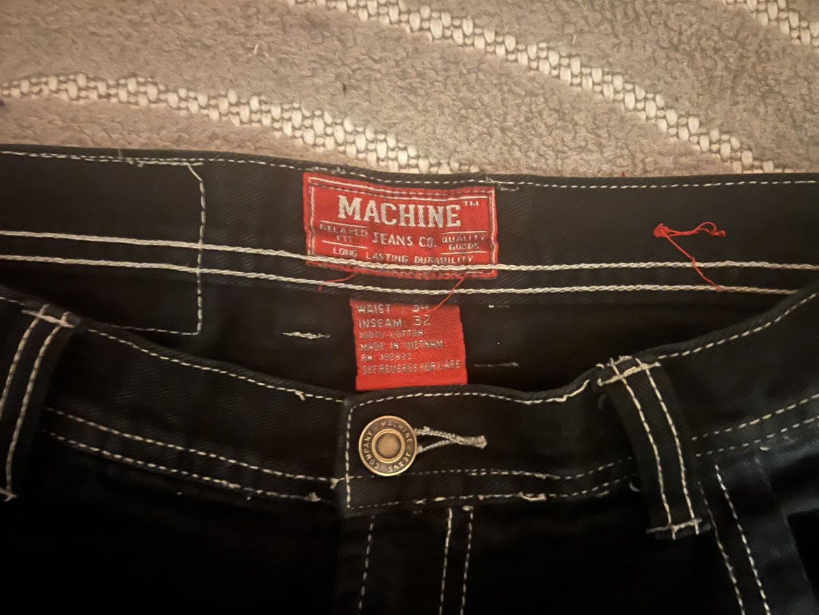 JNCO × Jean Machine MACHINE JEANS CO Black Denim, Back Pocket Graphic Size US 34 / EU 50 - 4 Thumbnail