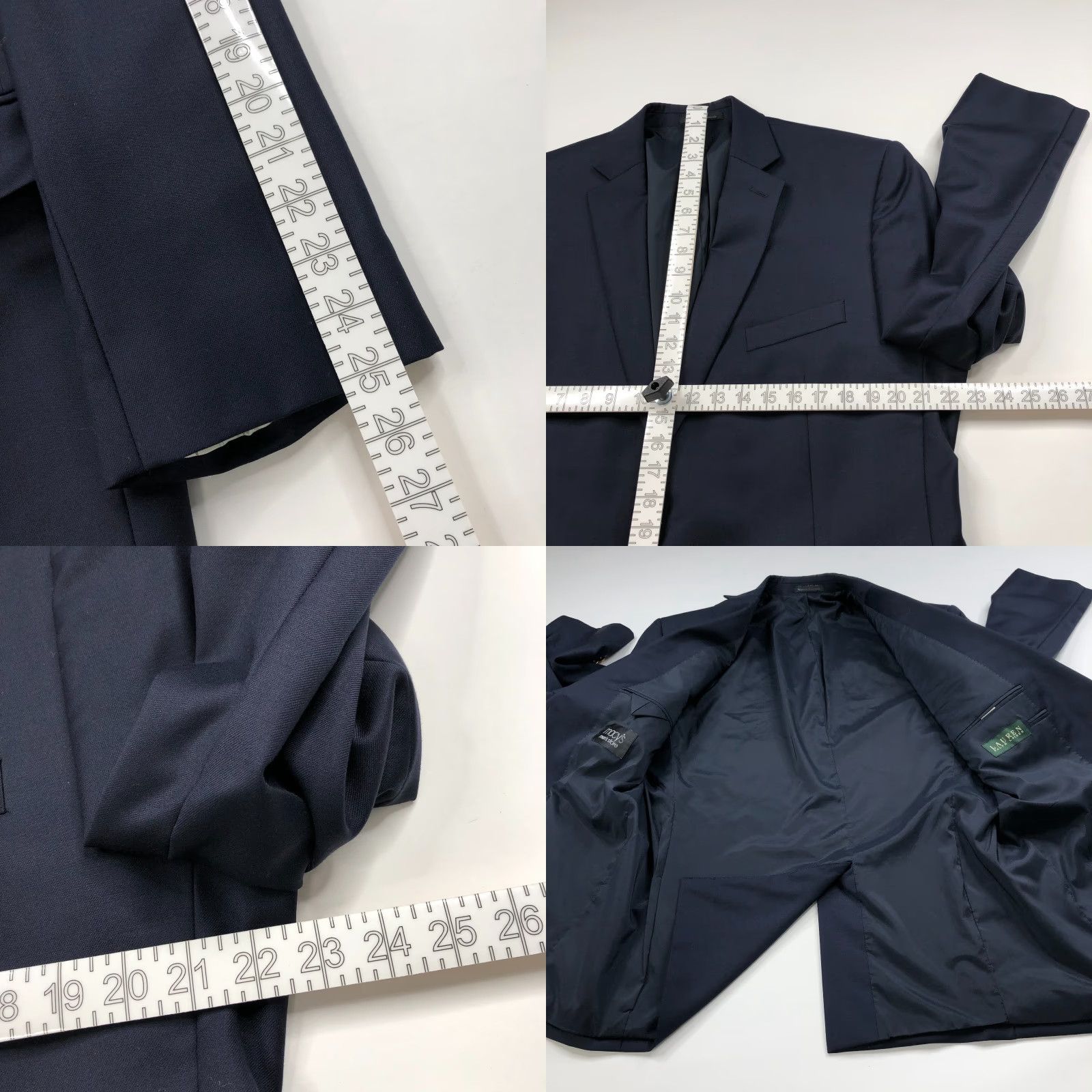 Ralph Lauren VINTAGE Lauren Ralph Lauren Green Label Blue Sport Coat Jacket 46 R Gold Buttons Blazer Mens Size 46R - 8 Thumbnail