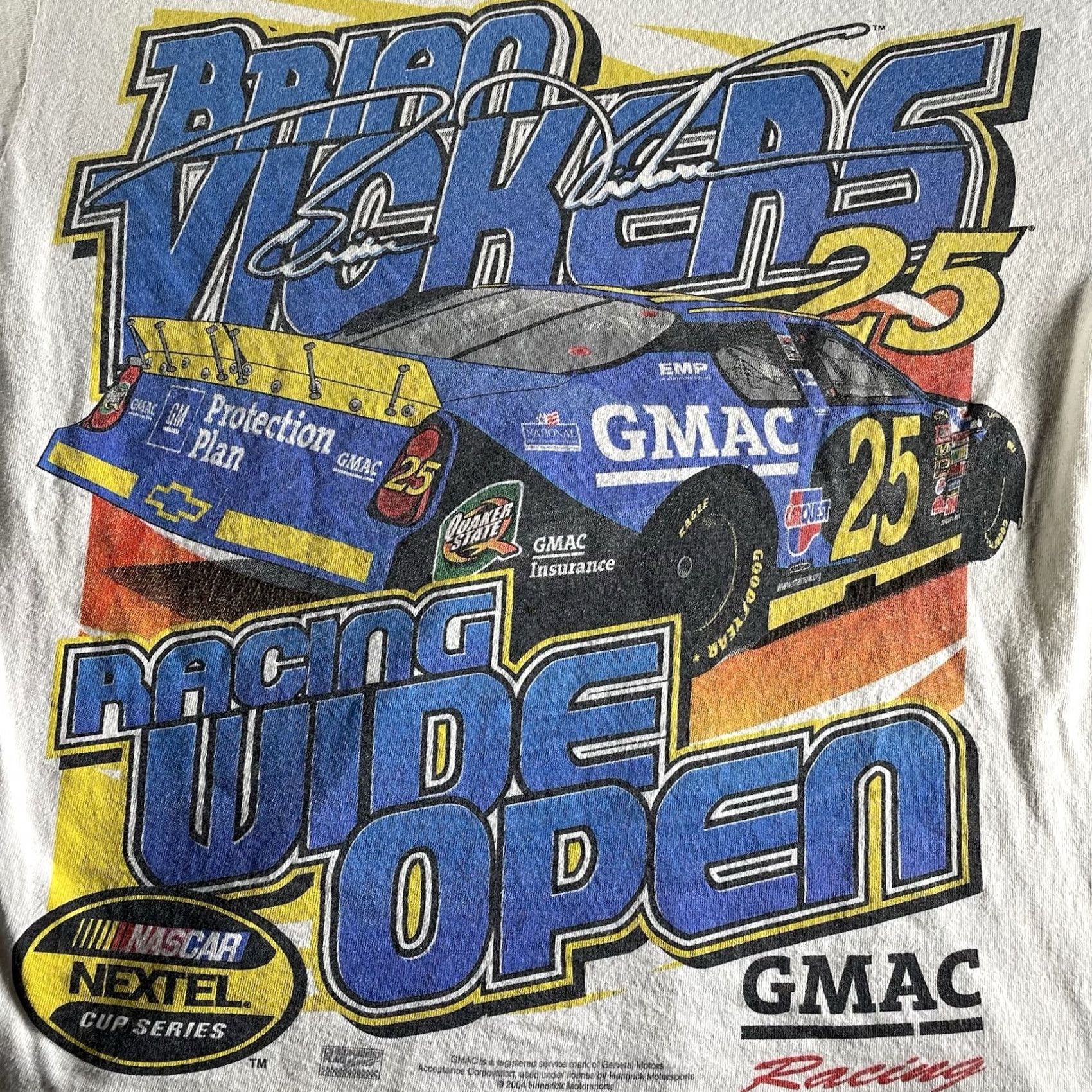 NASCAR VINTAGE NASCAR Shirt Mens M Nascar Nextel Cup Series 2004 GMAC Racing Beige Cotton Crew Neck Short Sleeve Logo Graphic Print Size US M / EU 48-50 / 2 - 2 Thumbnail