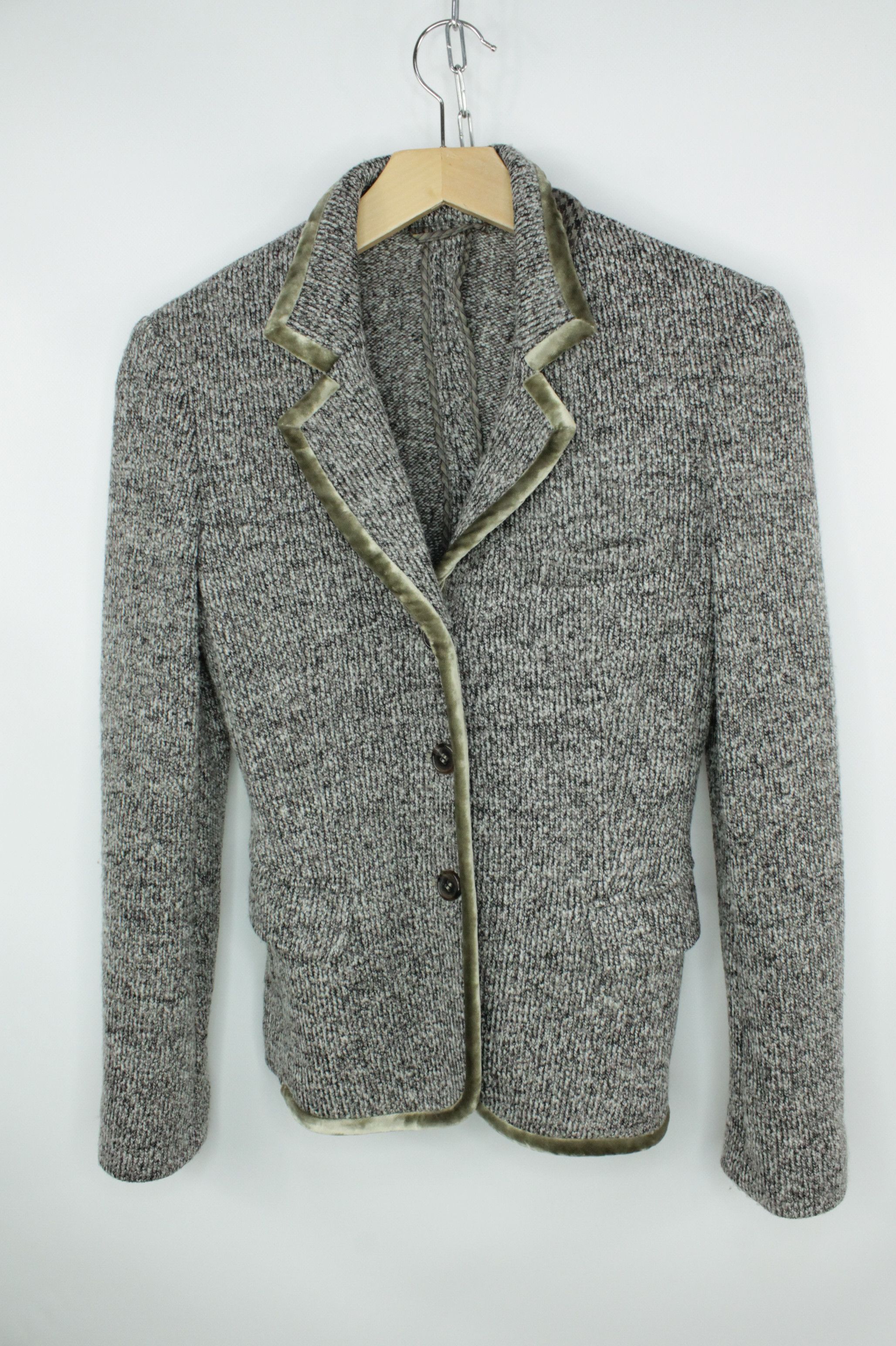 Etro Etro Milano Gray Wool Blend Slim Fit Women's Blazer Jacket Size S / US 4 / IT 40 - 1 Thumbnail