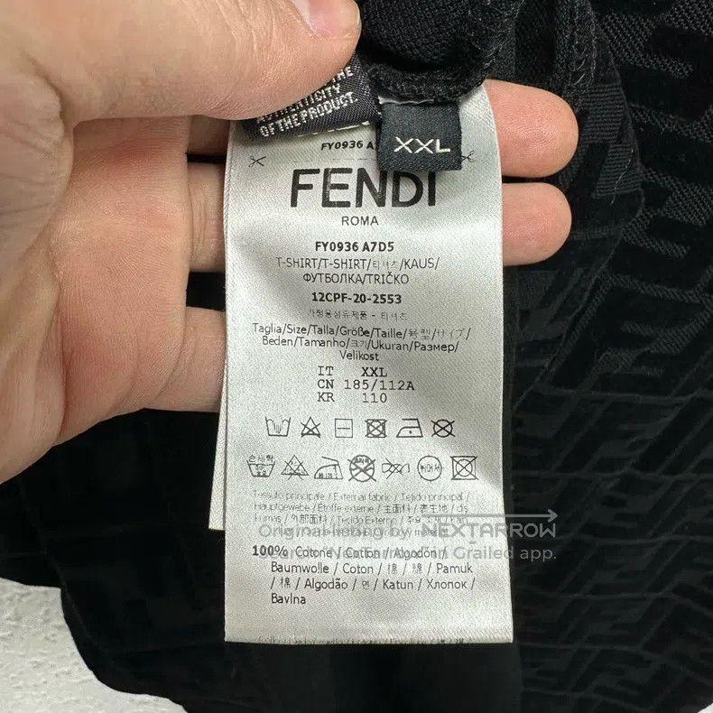 Fendi Fendi Black Velvet Logo Embossed Printed Jacquard Short Sl Size US XXL / EU 58 / 5 - 4 Thumbnail