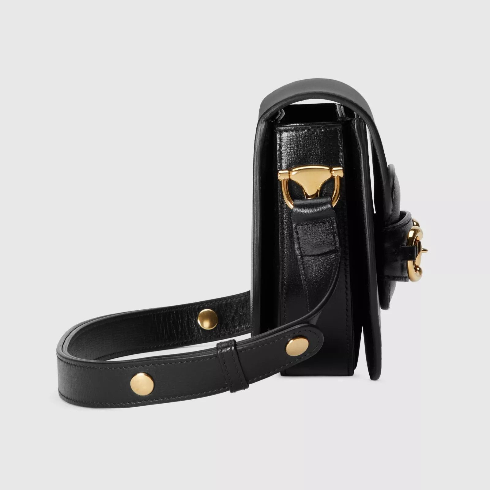 Gucci GUCCI Horsebit 1955 Mini Black Leather Shoulder Bag Size ONE SIZE - 4 Thumbnail