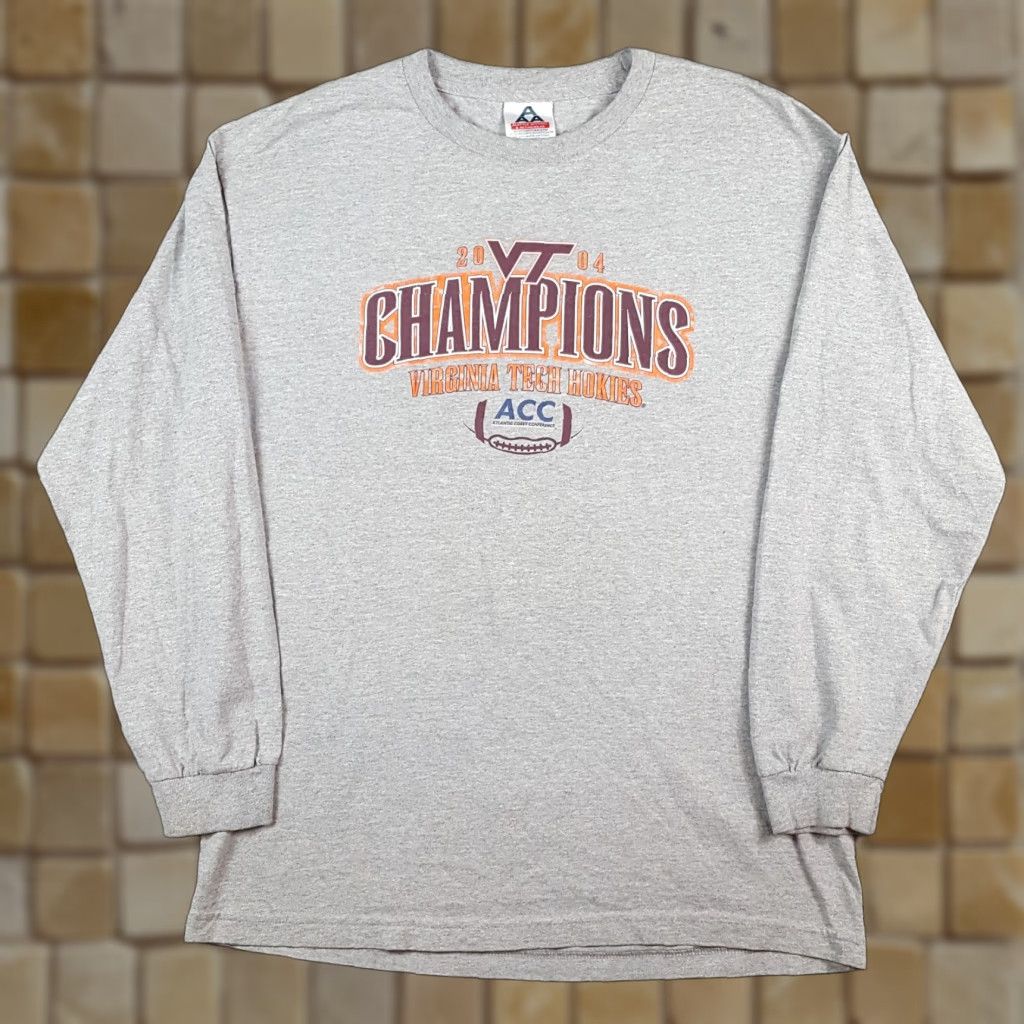 Champion VINTAGE Virginia Tech Hokies 2004 ACC Champions Size Medium Long Sleeve Football T Shirt Size US M / EU 48-50 / 2 - 1 Thumbnail
