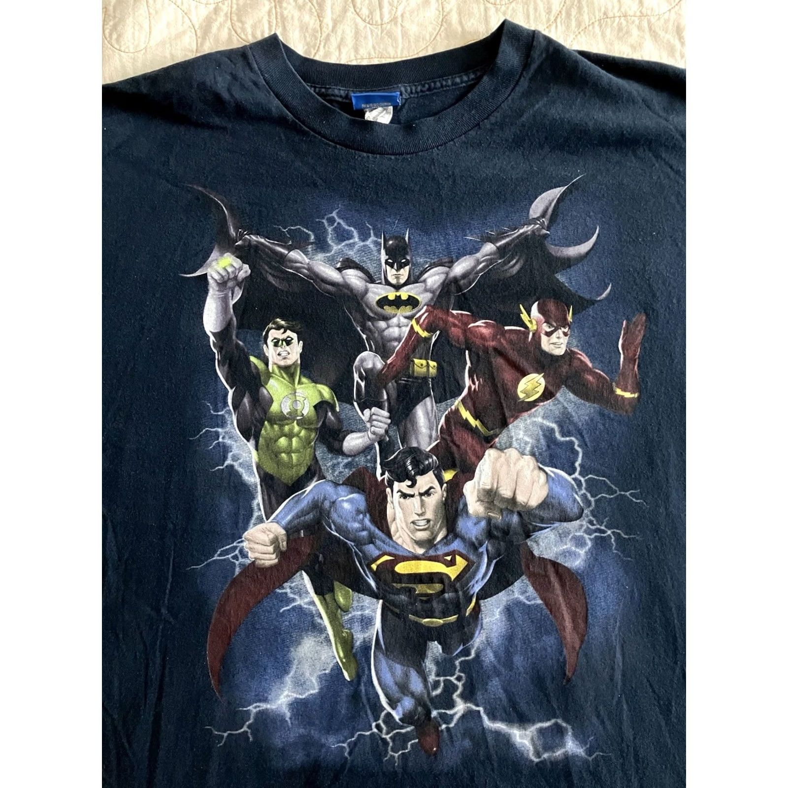 Vintage Vintage Justice League Shirt Mens 3XL Black DC Comics Superman Batman Flash Tee Size US XXL / EU 58 / 5 - 2 Thumbnail