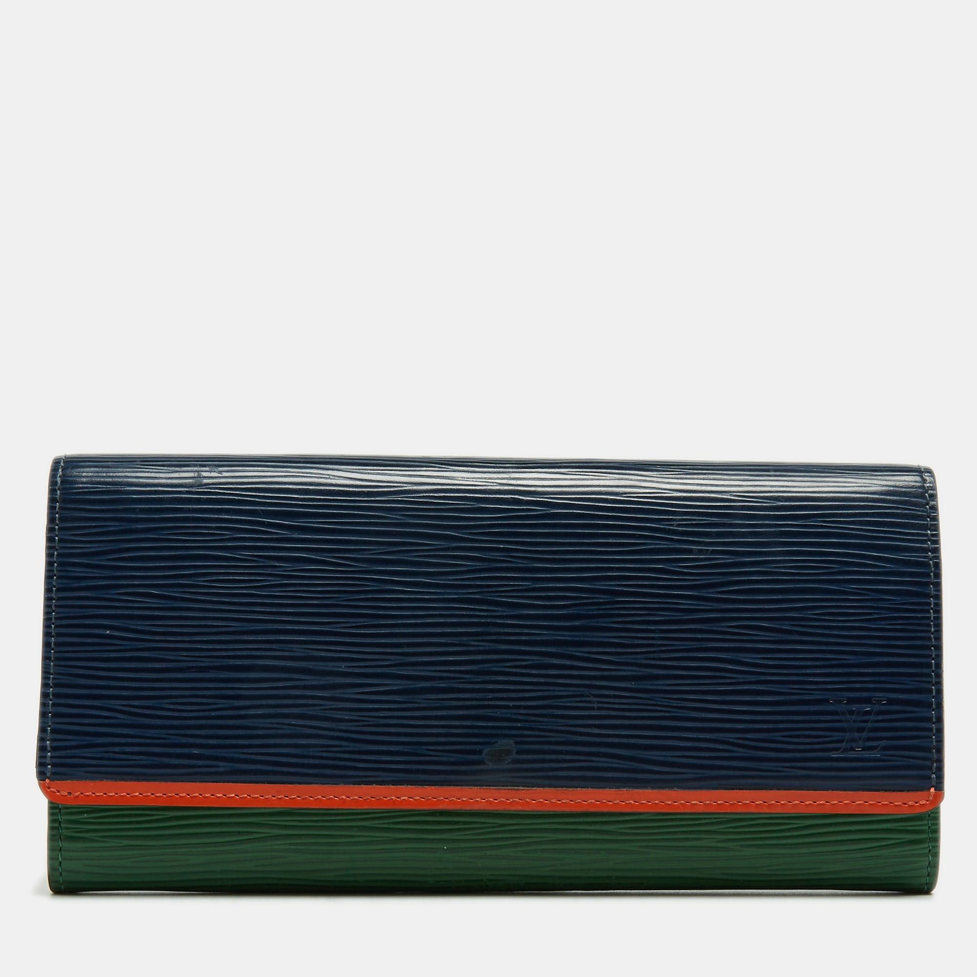 image of Louis Vuitton Tricolor Epi Leather Flore Wallet in Black, Women's