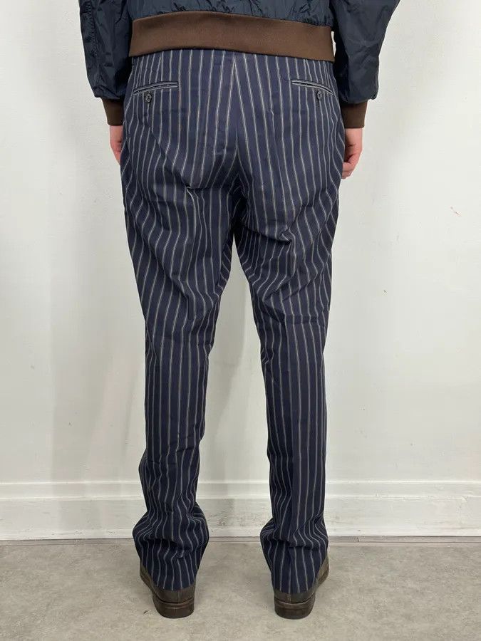 Gucci 2000s Gucci Navy Pinstriped Viscose Classy Pants Size US 34 / EU 50 - 4 Thumbnail