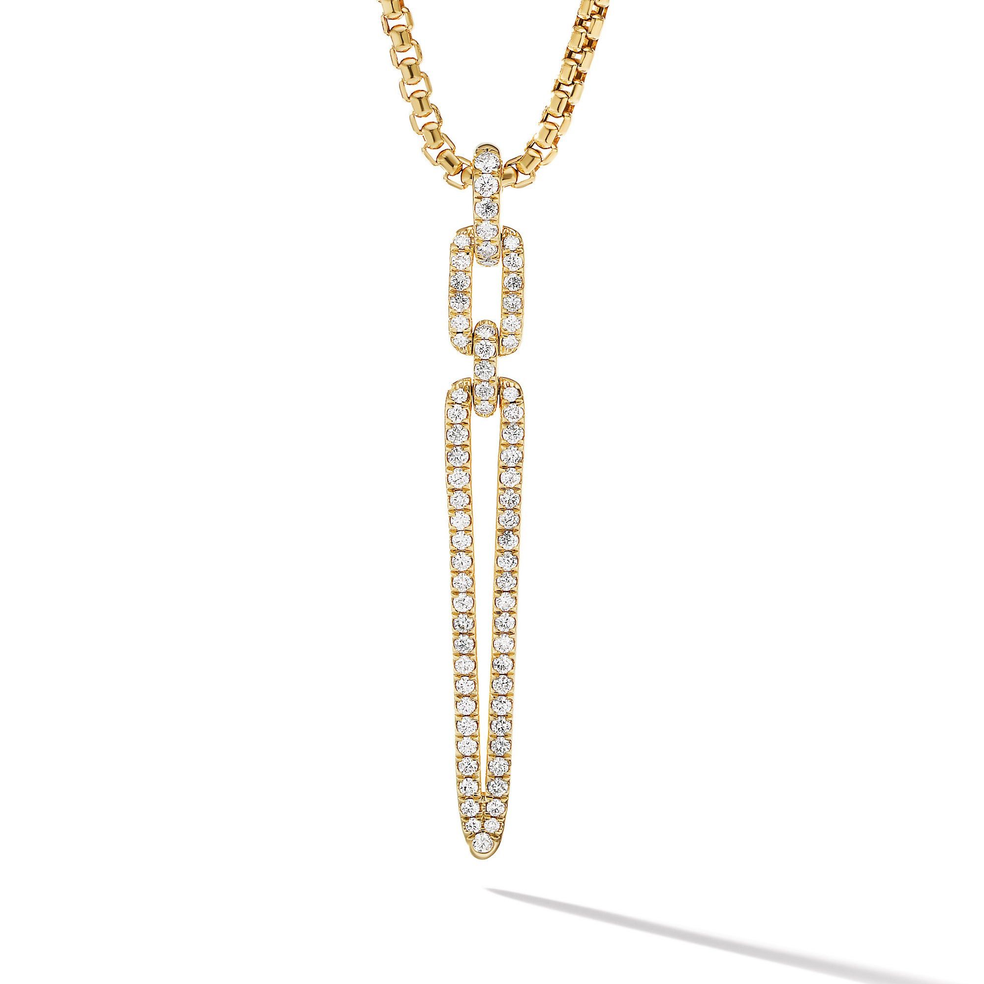 David Yurman o1w1db10325 Stax Elongated Pendant Yellow Gold with Diamonds Size ONE SIZE - 1 Thumbnail