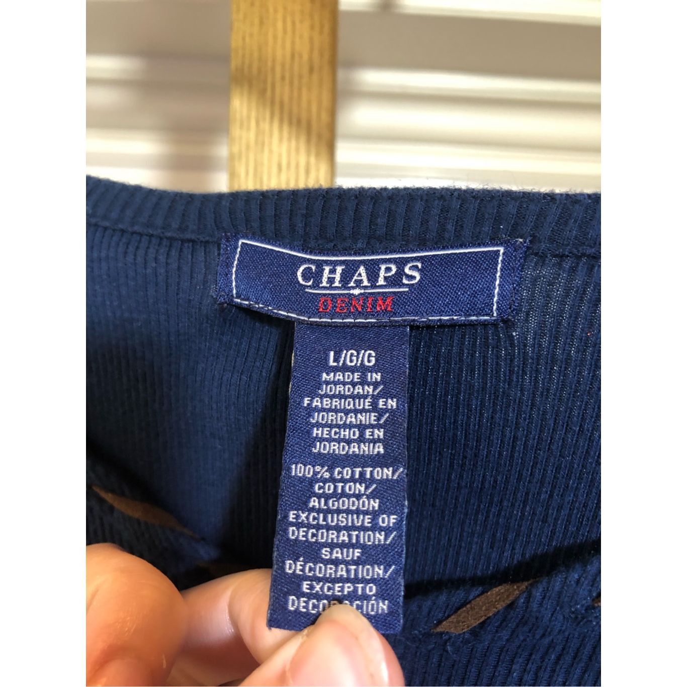 Chaps Chaps Women’s Navy Blue 3/4 Sleeve Crew Neck Blouse Size Lar Size L / US 10 / IT 46 - 5 Thumbnail