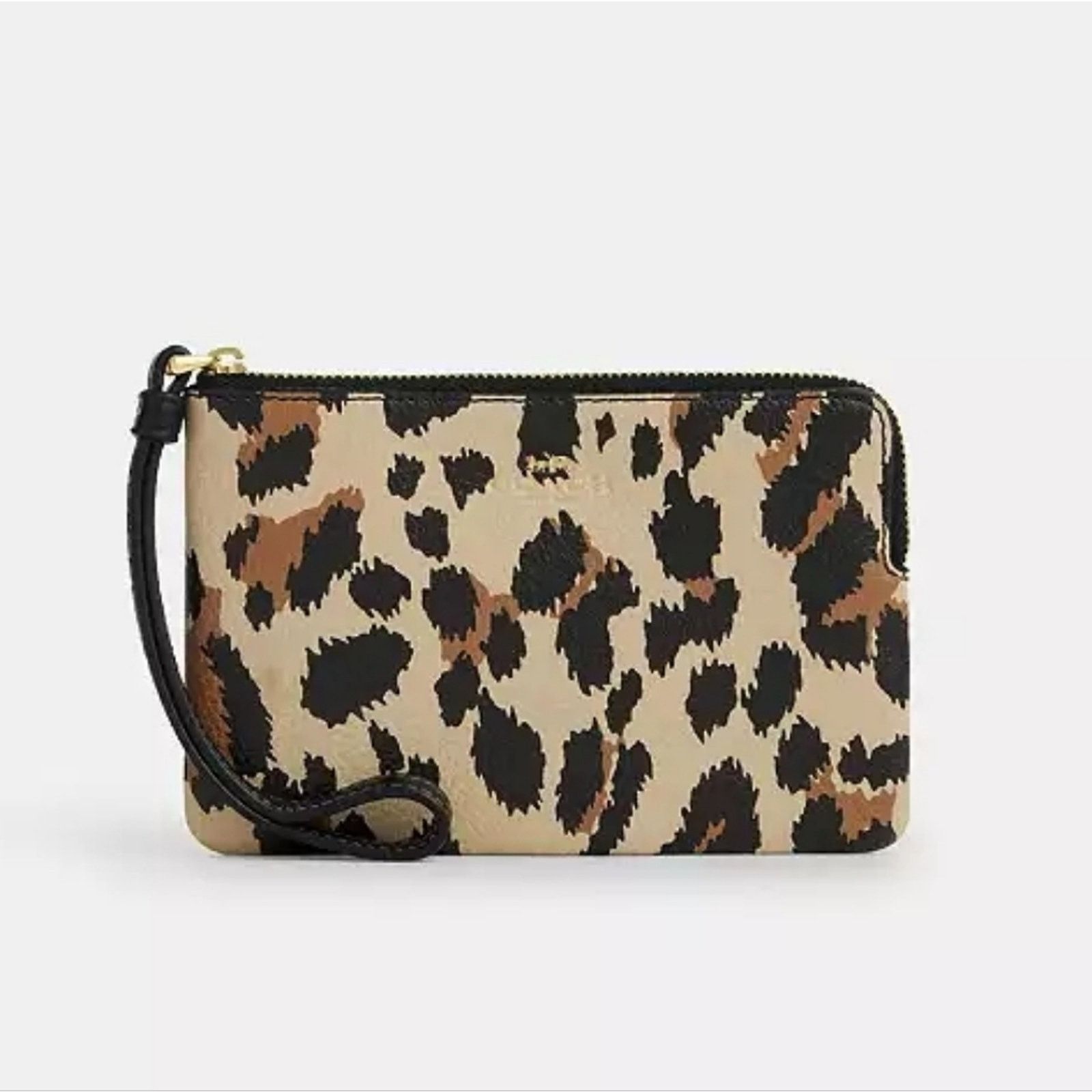 Coach Coach Corner Zip Wristlet With Leopard Print New Size ONE SIZE - 1 Thumbnail