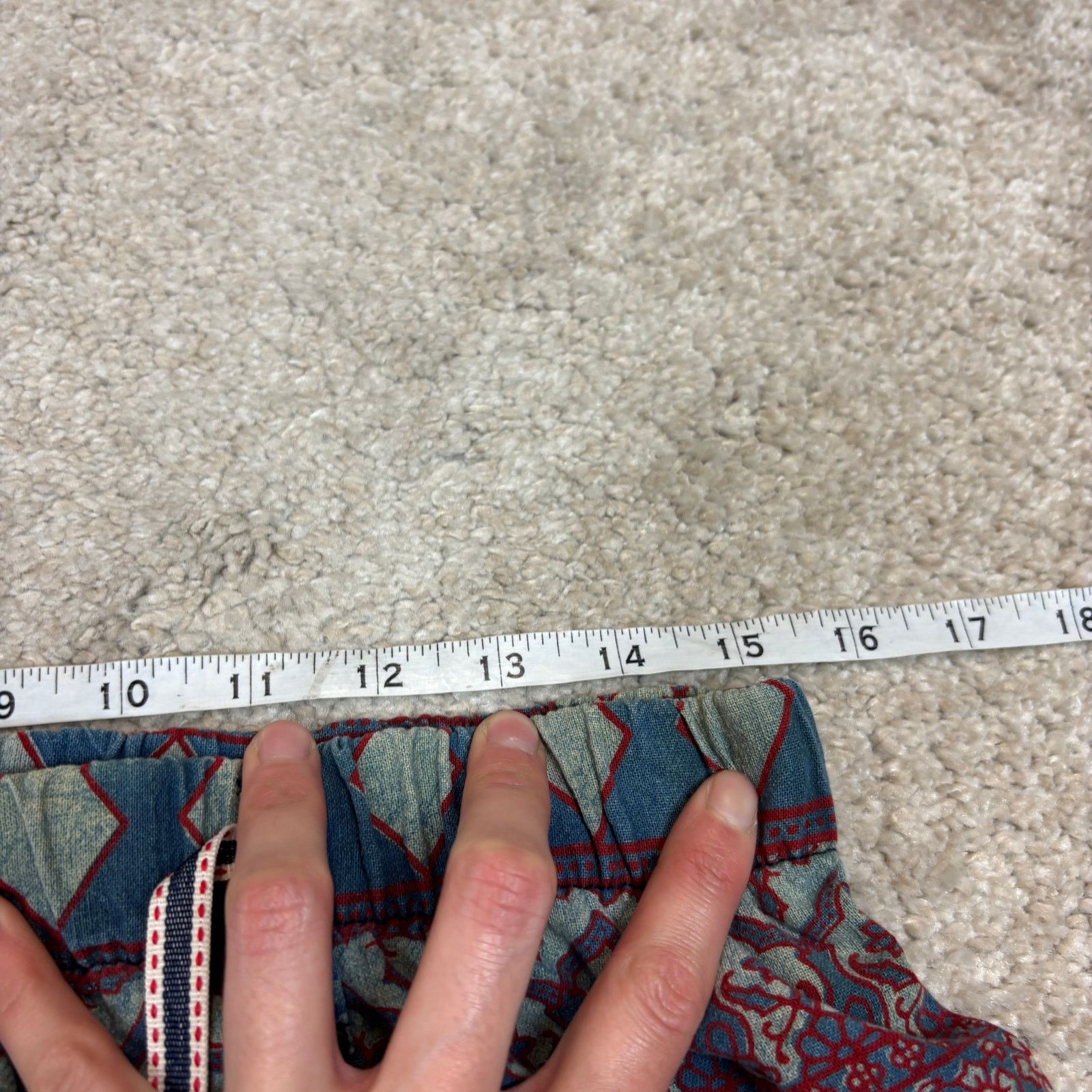 Dr. Collectors Dr. Collectors P23 Ajrakh Burgundy Indigo Print D Pants Med Size US 30 / EU 46 - 8 Thumbnail