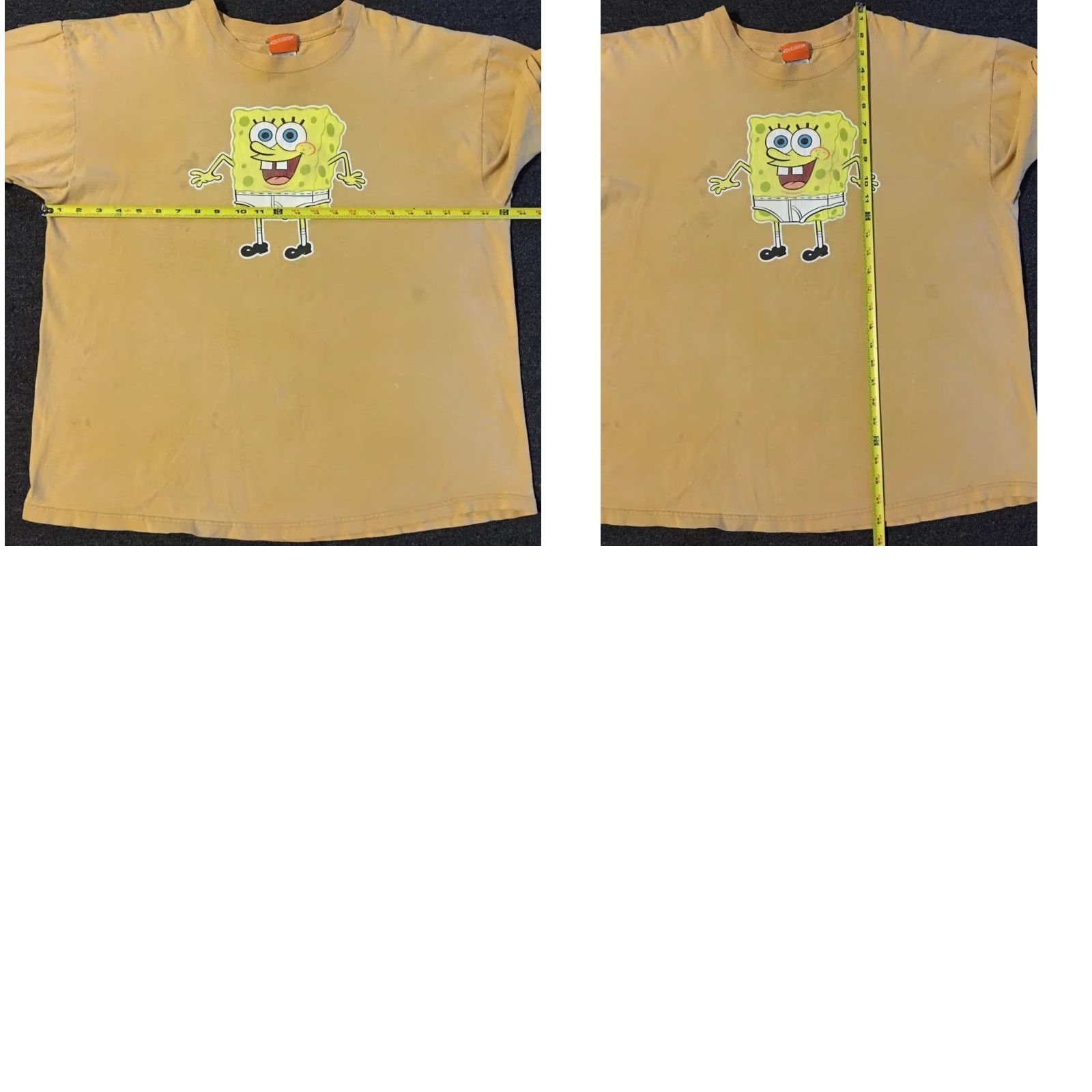 Nickelodeon VINTAGE SpongeBob Shirt XL Yellow 90s Distressed Promo Graphic Tee Mens Cartoon Nickelodeon Grunge Patrick Rugrats Hey Arnold Rockos Modern Life Size US XL / EU 56 / 4 - 11 Thumbnail
