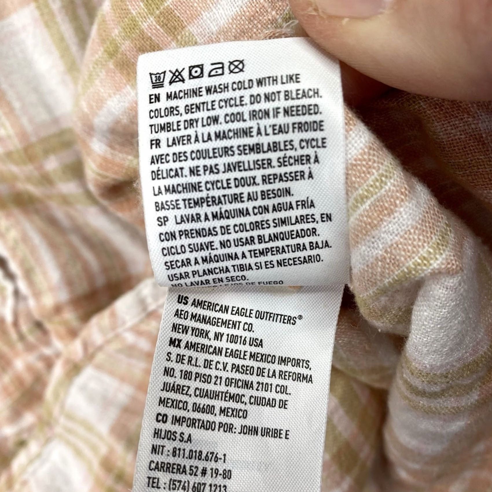 American Eagle Outfitters American Eagle Outfitters Womens Button-Up Shirt XL Plaid Linen Chambray Roll Tab Sleeve Tunic Casual Beach 90s Style Womens Size L / US 10 / IT 46 - 6 Thumbnail