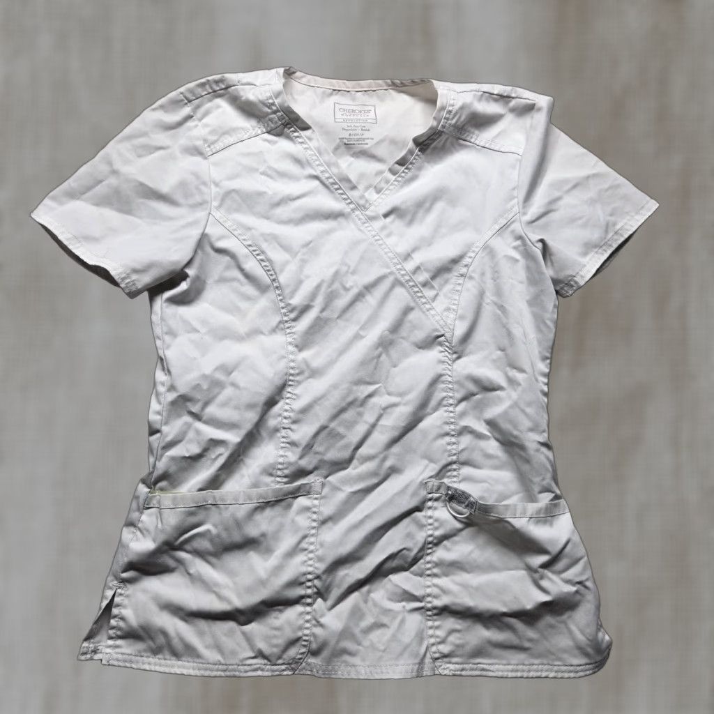 Cherokee VINTAGE Cherokee Workwear Professional V-Neck Shirt White Women's Size S Size S / US 4 / IT 40 - 1 Thumbnail
