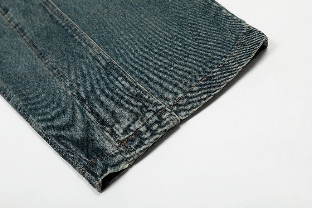 Vintage American retro washed distressed patchwork jeans Size US 32 / EU 48 - 6 Thumbnail