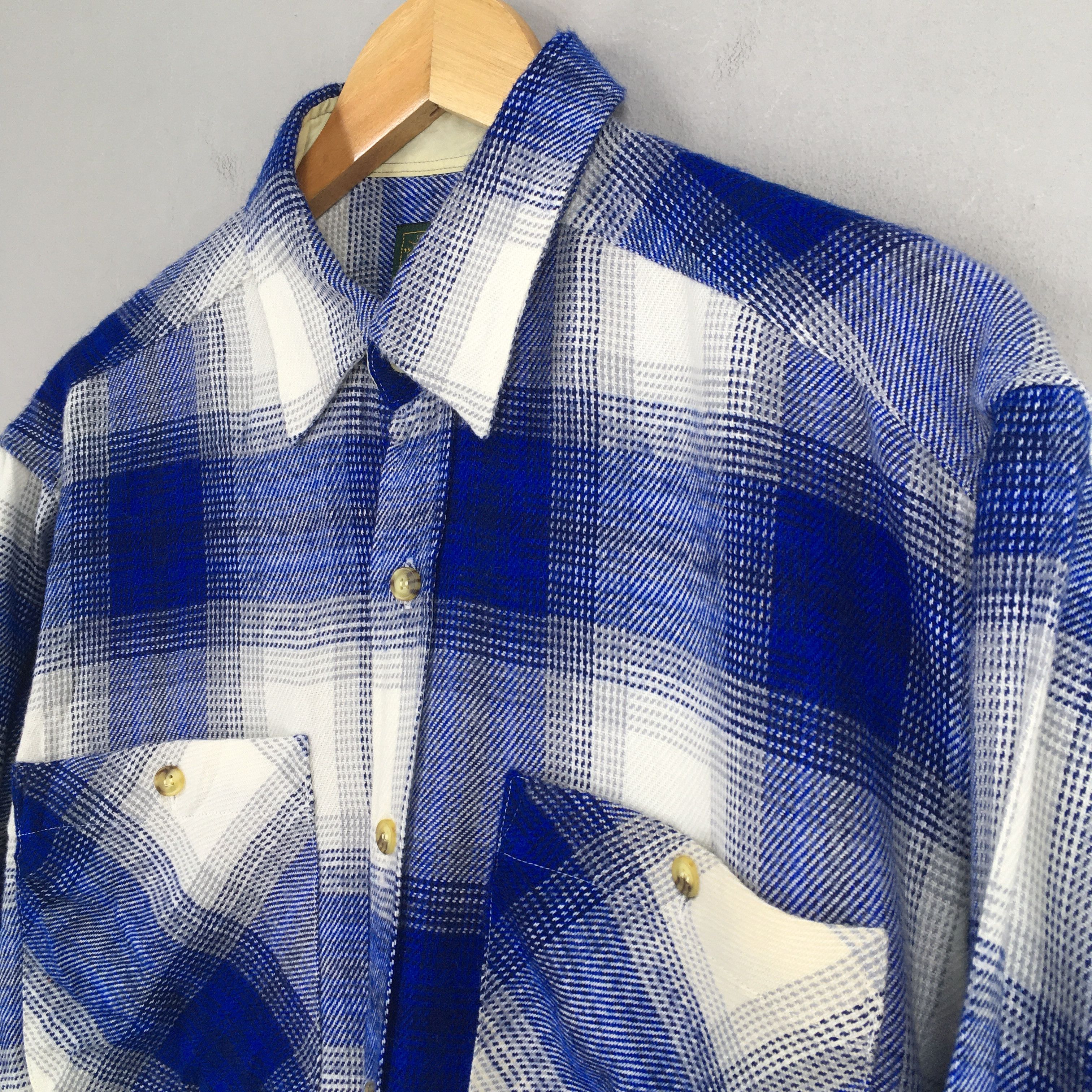 Flannel × Vintage 80s Plaid Shadow Tartan Checkered Flannel Shirt Medium Size US M / EU 48-50 / 2 - 3 Thumbnail