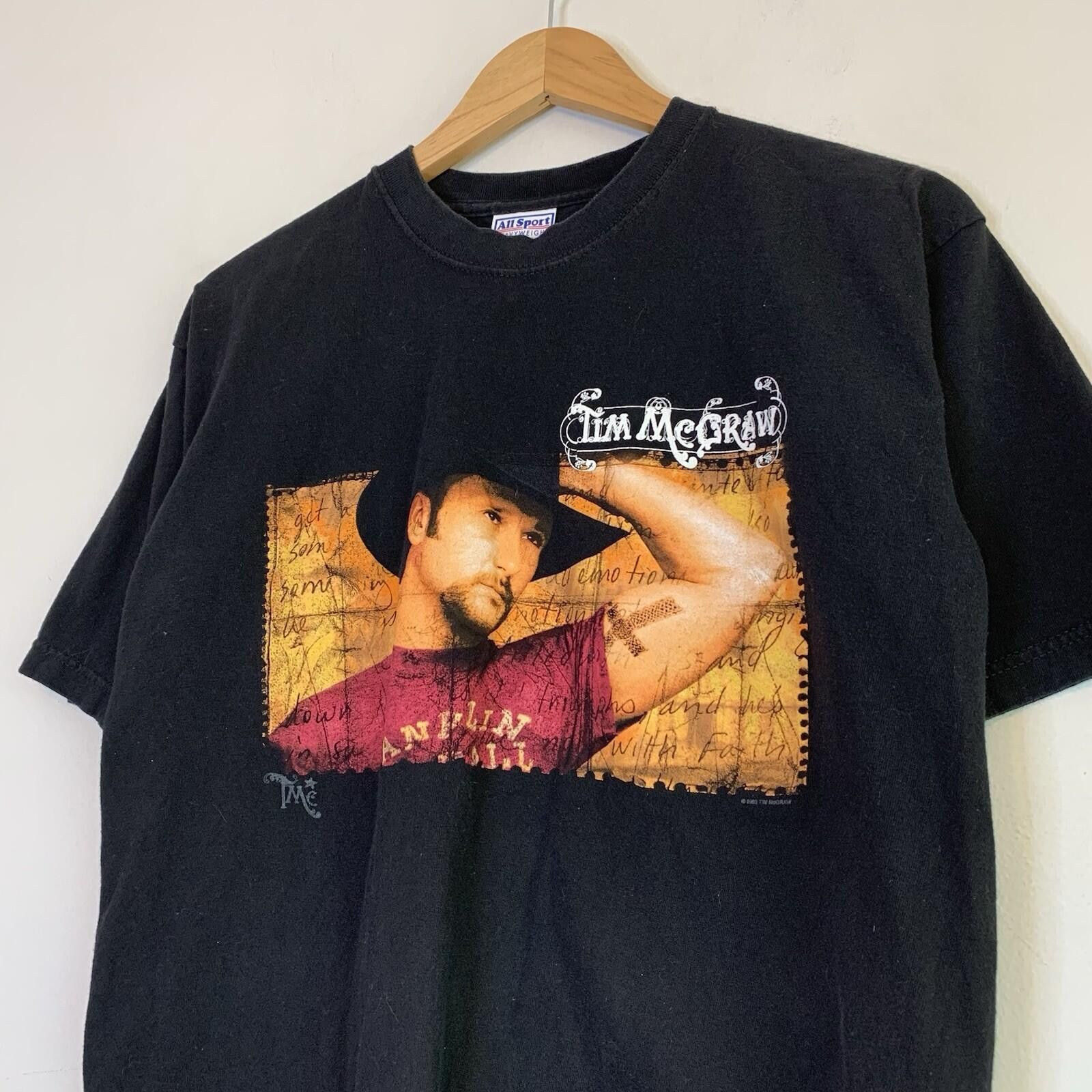 Vintage Vintage 2002 Tim McGraw Tour Band Shirt Black Size L Size US L / EU 52-54 / 3 - 2 Thumbnail
