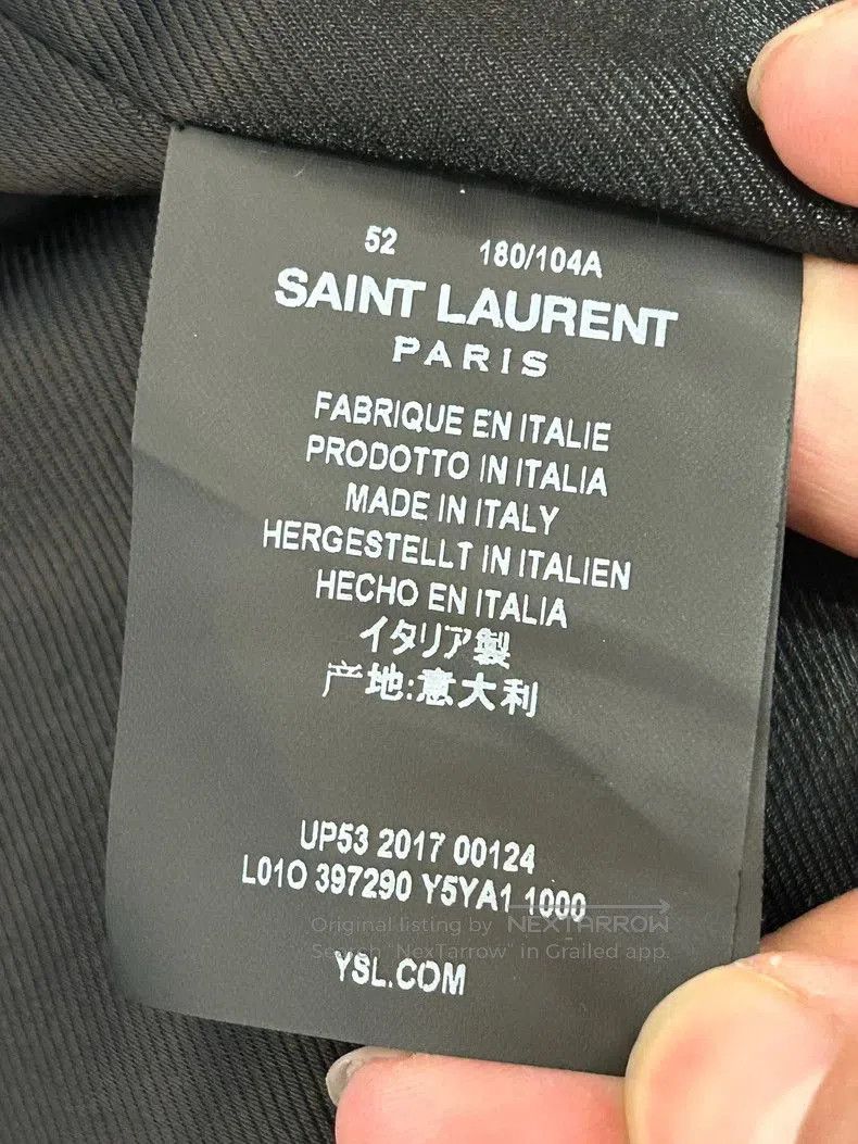 Saint Laurent Leather Motorcycle Jacket Size 52.