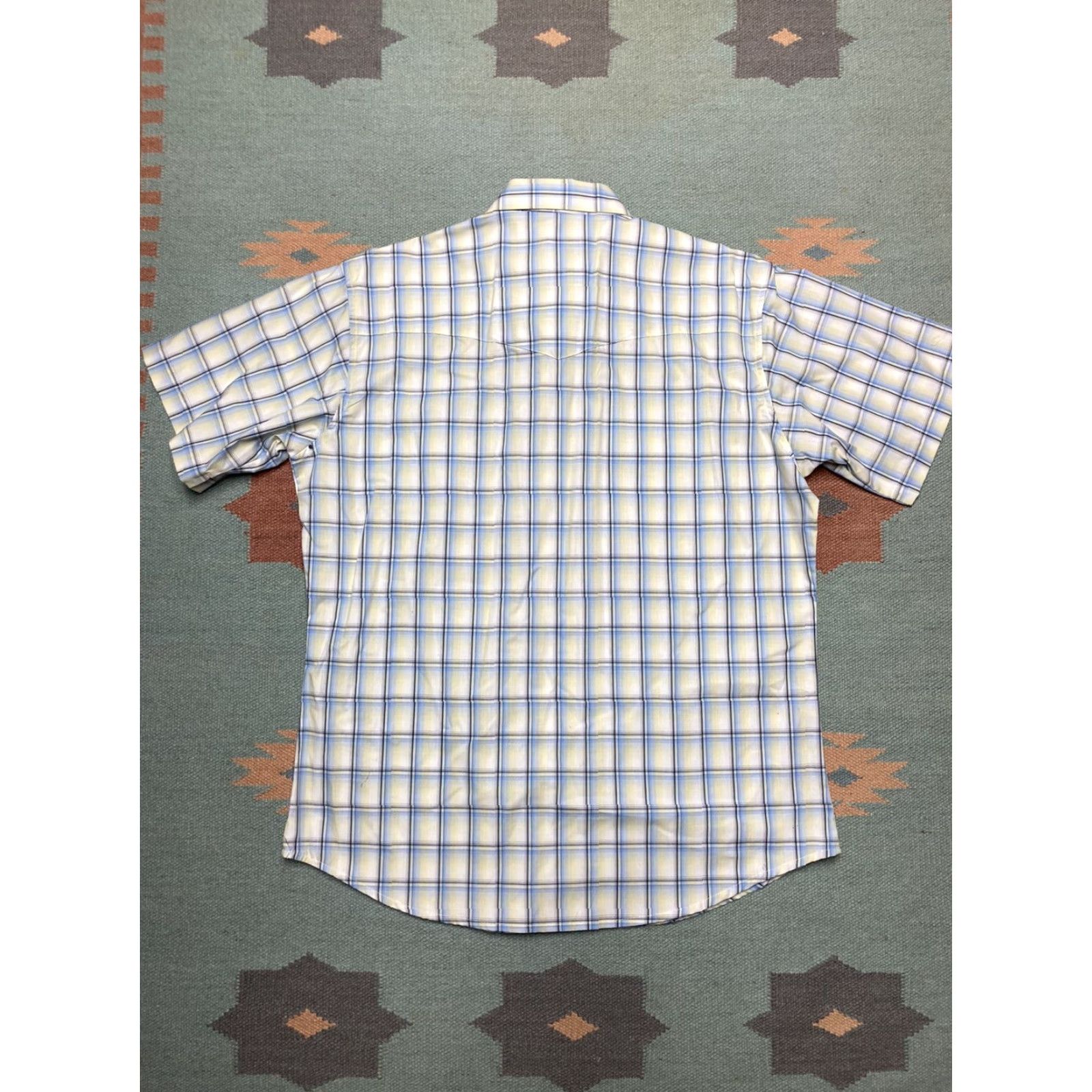 Wrangler VINTAGE Wrangler Pearl snap western shirt shadow plaid short sleeve cotton Large Mens Sizing: L Size US L / EU 52-54 / 3 - 5 Thumbnail