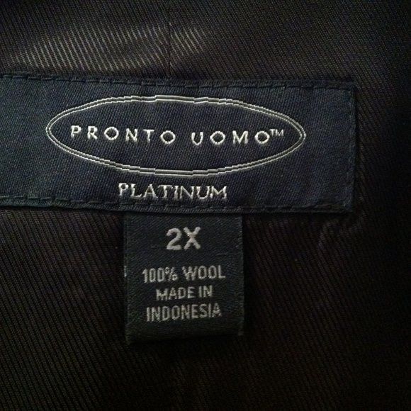 Pronto Uomo PRONTO UOMO PLATINUM MENS 100%WOOL 3PC SUIT SIZE: 48 X-LONG Size 48L - 8 Thumbnail