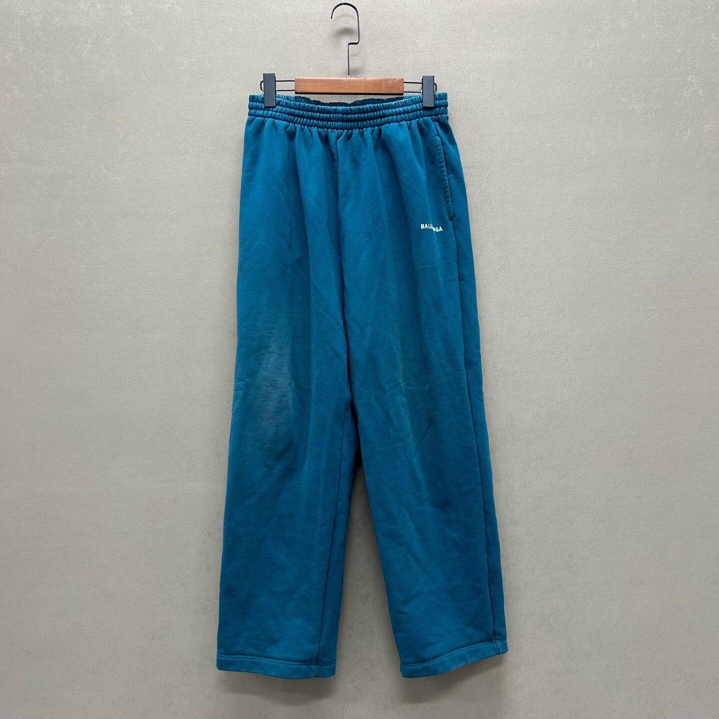 Balenciaga embroidered aqua blue jogger pants Size 23" - 1 Thumbnail