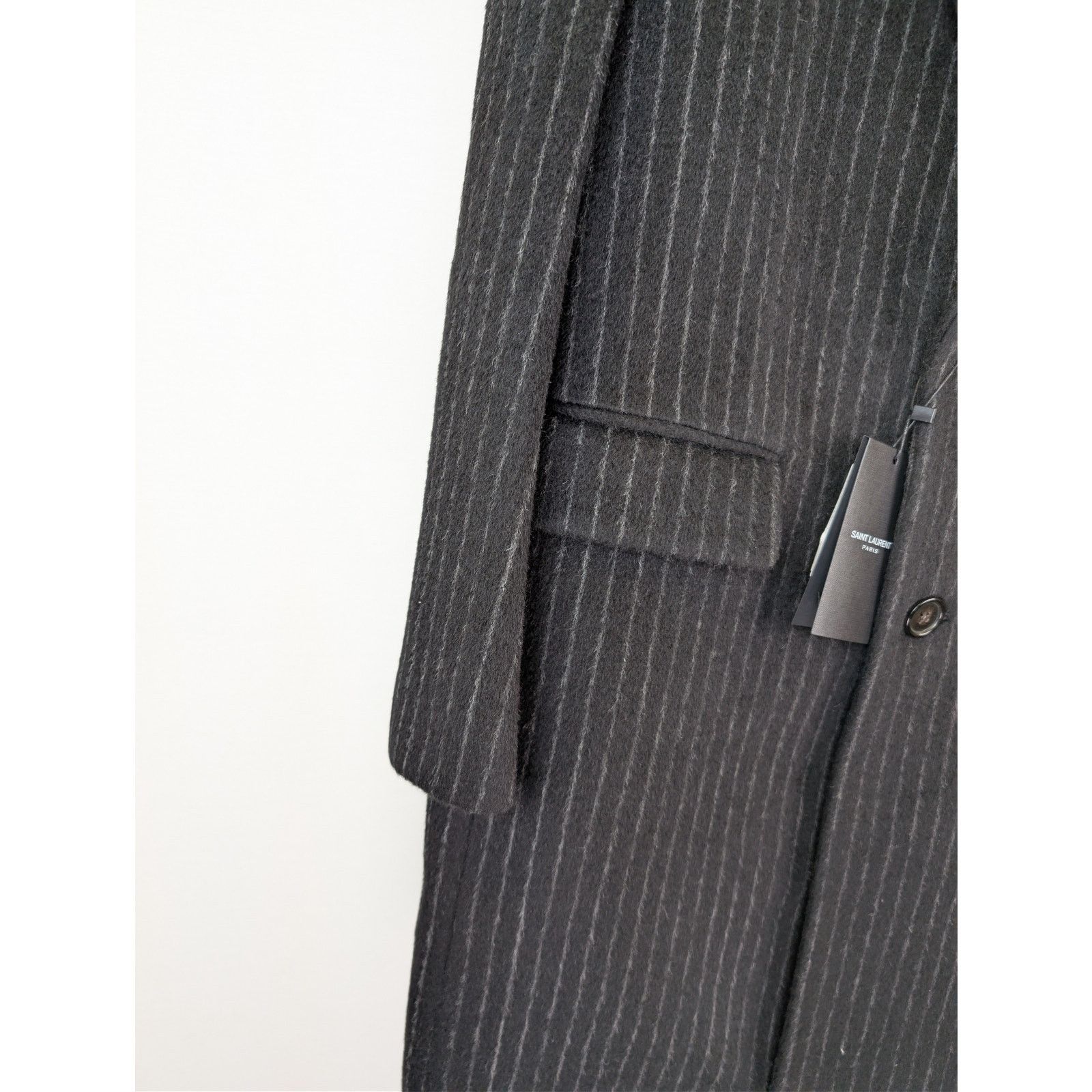 Saint Laurent Paris o1rshd1 Manteau Rayure Relief Stripe Coat Anthracite Chalk Size US M / EU 48-50 / 2 - 5 Thumbnail