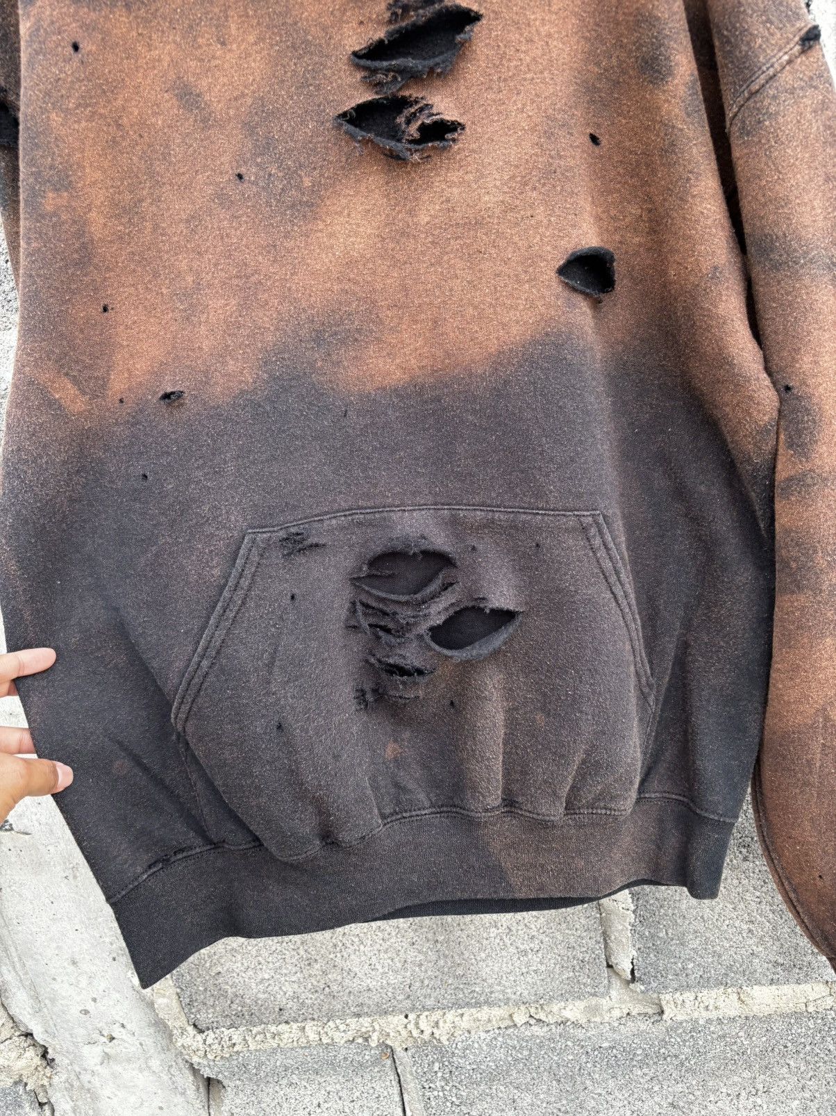 Vintage Thrashed Faded 2Tone Hoodie Distressed Size US M / EU 48-50 / 2 - 14 Thumbnail