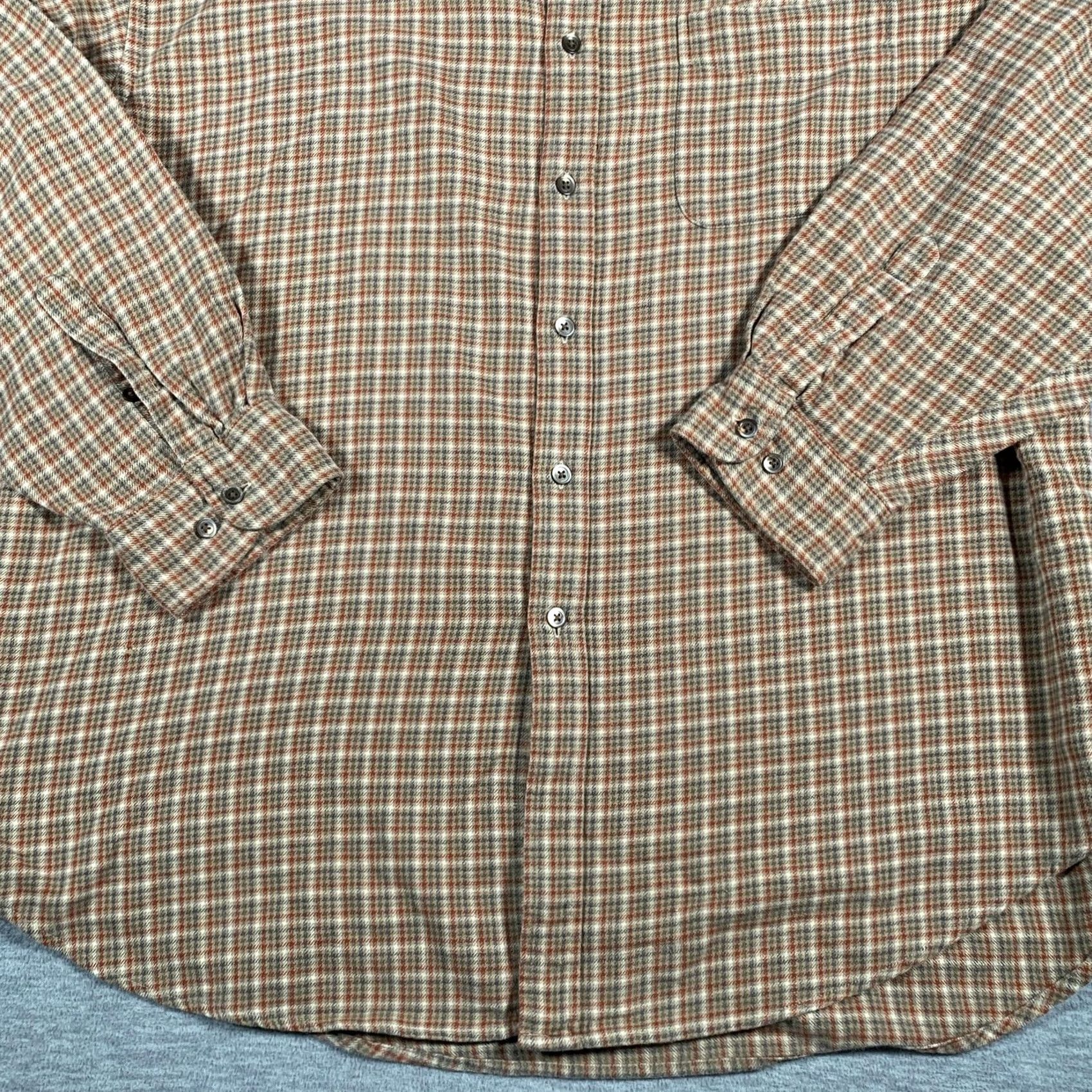 Gap GAP Shirt Mens 2XL Brown Tan Plaid Long Sleeve Button Casual Pocket Collared Size US XXL / EU 58 / 5 - 3 Thumbnail