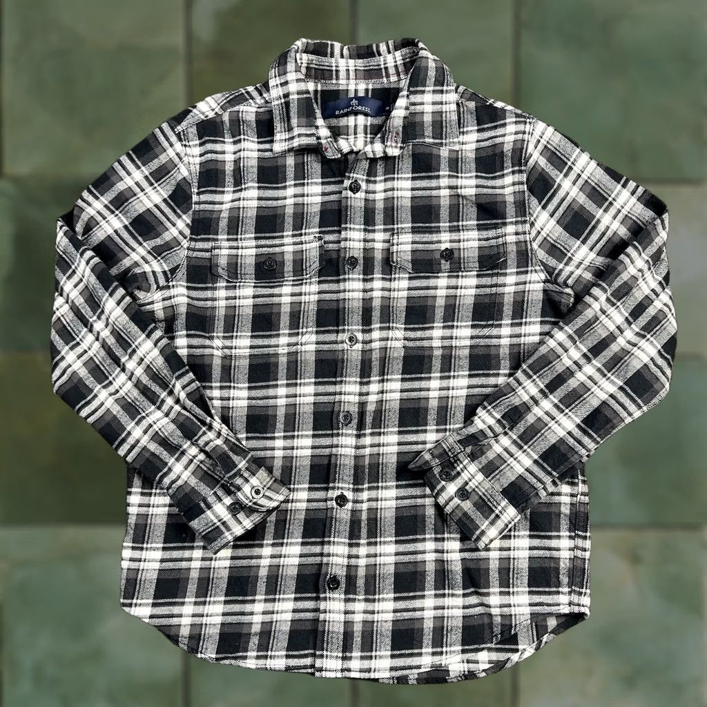 Vintage VINTAGE Rainforest Flannel Shirt Mens M Black Buffalo Hiking Skater Camping Shirt Button-Up Long Sleeve Collared Plaid Size US M / EU 48-50 / 2 - 1 Thumbnail