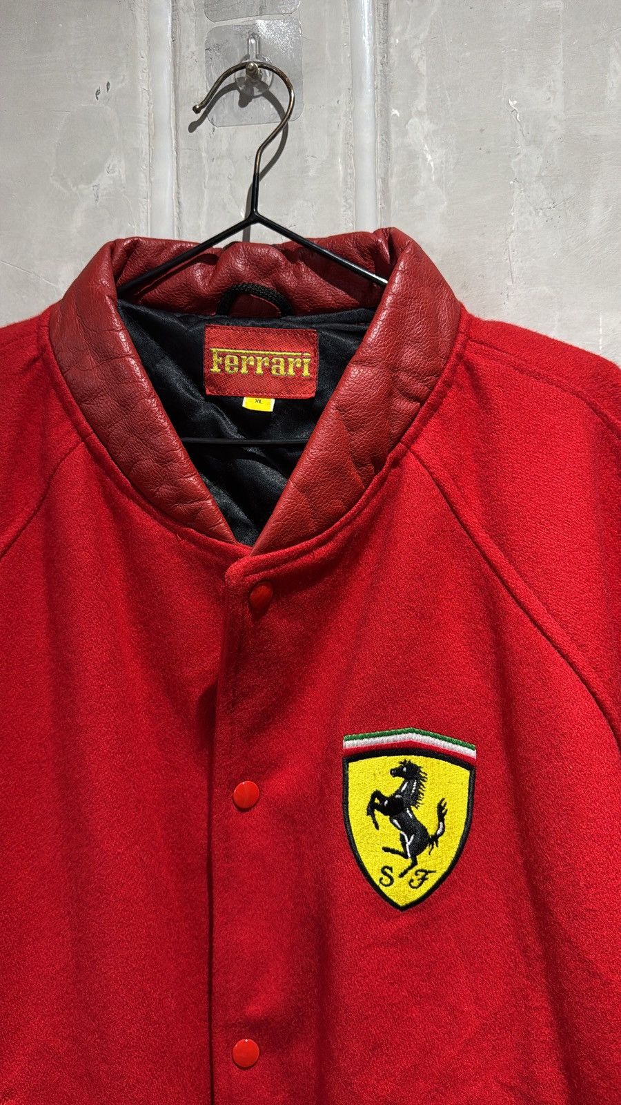 Ferrari vintage 90s scuderia ferrari wool leather varsity jacket Size US XL / EU 56 / 4 - 11 Thumbnail