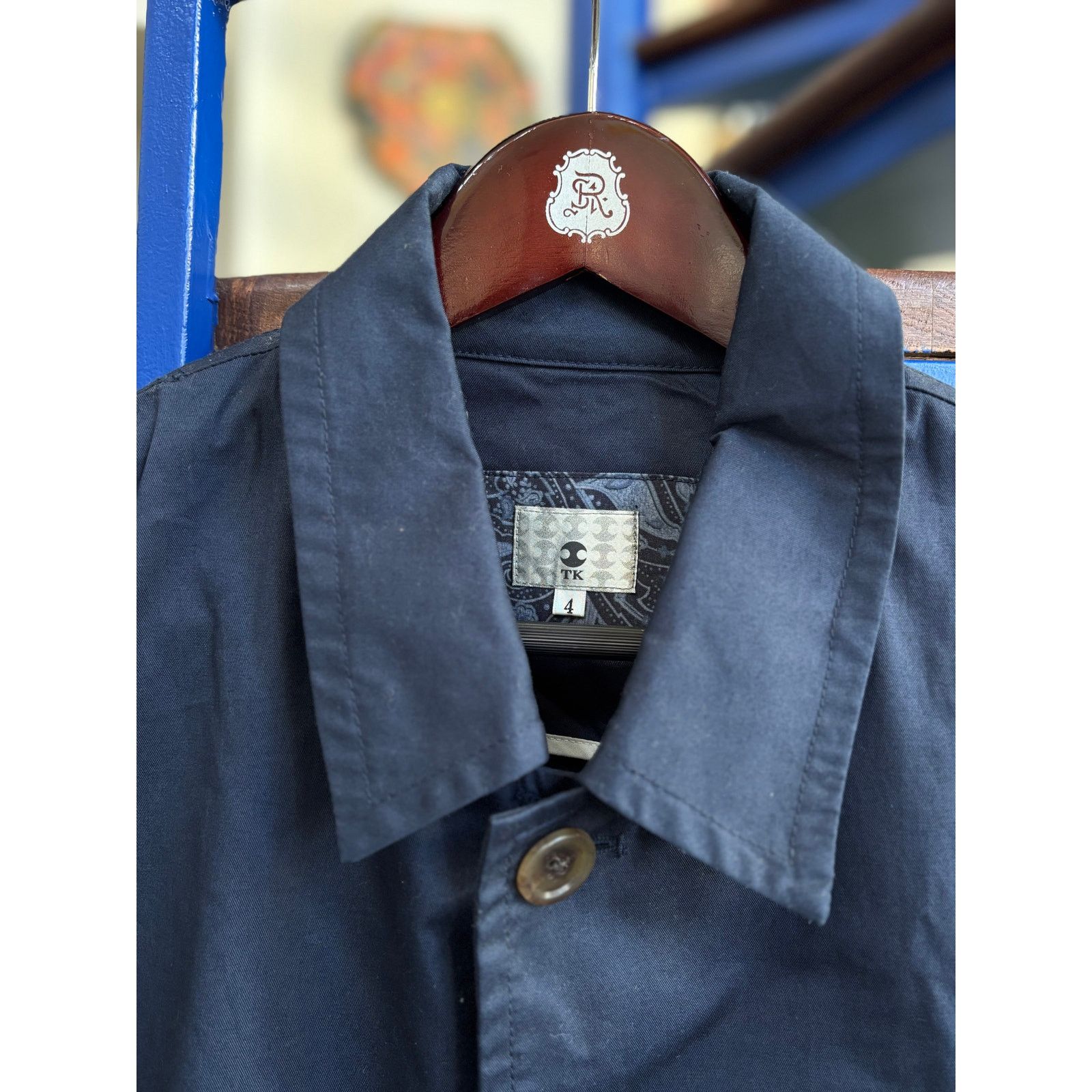 Takeo Kikuchi Takeo Kikuchi Japan Navy Button-Up Lightweight Coat (XL) Size US XL / EU 56 / 4 - 3 Thumbnail