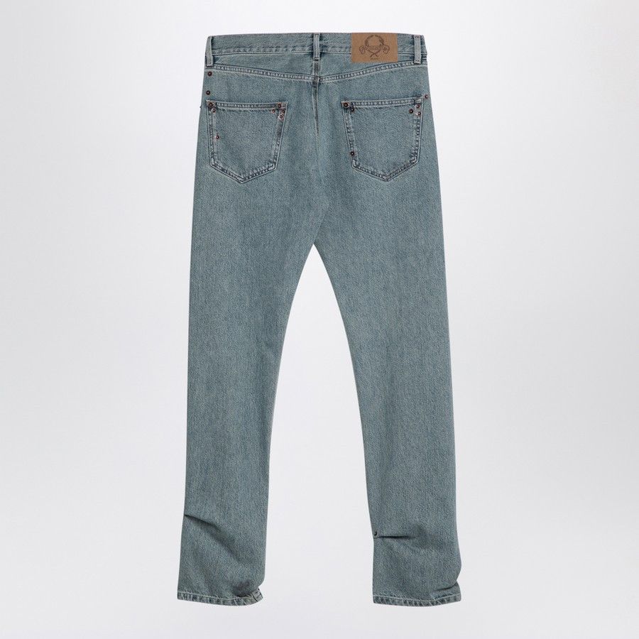 Moschino o1d2blof0924 Denim Jeans With Rivets in Light Blue Size 27" / US 4 / IT 40 - 2 Thumbnail