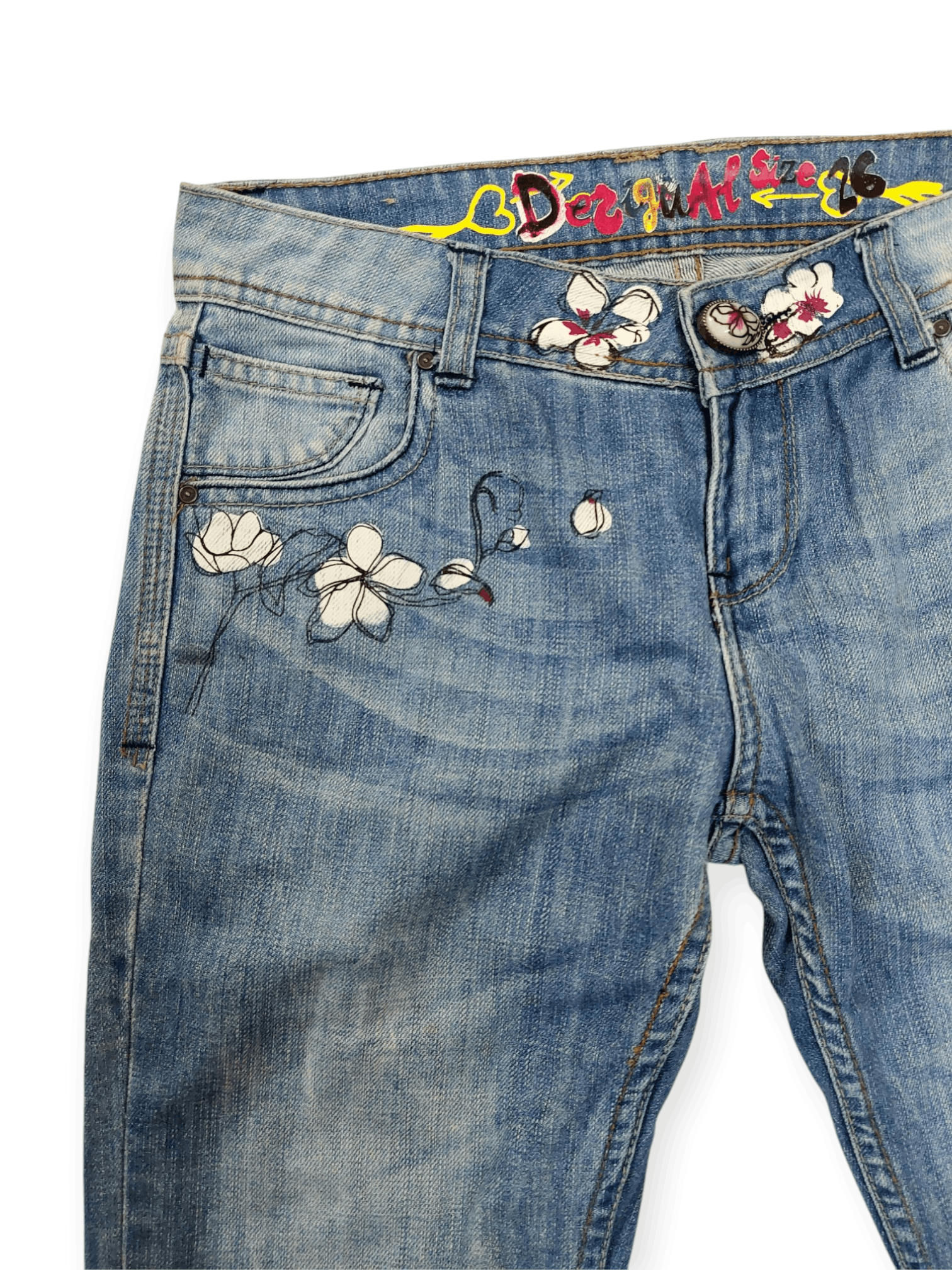 Desigual Desigual Florish Flower Art Denim Size 26" / US 2 / IT 38 - 6 Thumbnail