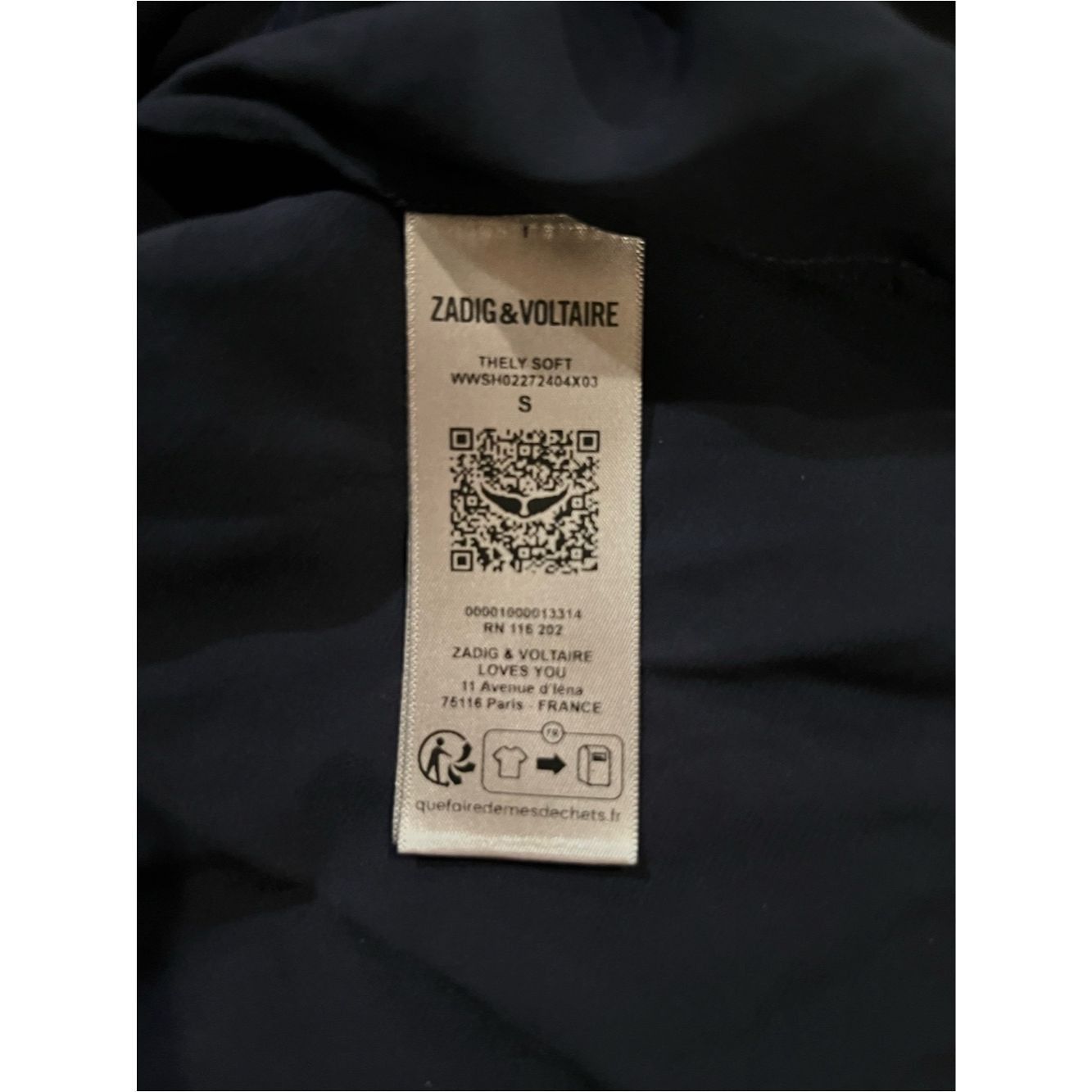 Zadig & Voltaire Zadig & Voltaire Thely Soft Shirt Navy NWT Sz S 100% Viscos Size S / US 4 / IT 40 - 9 Thumbnail