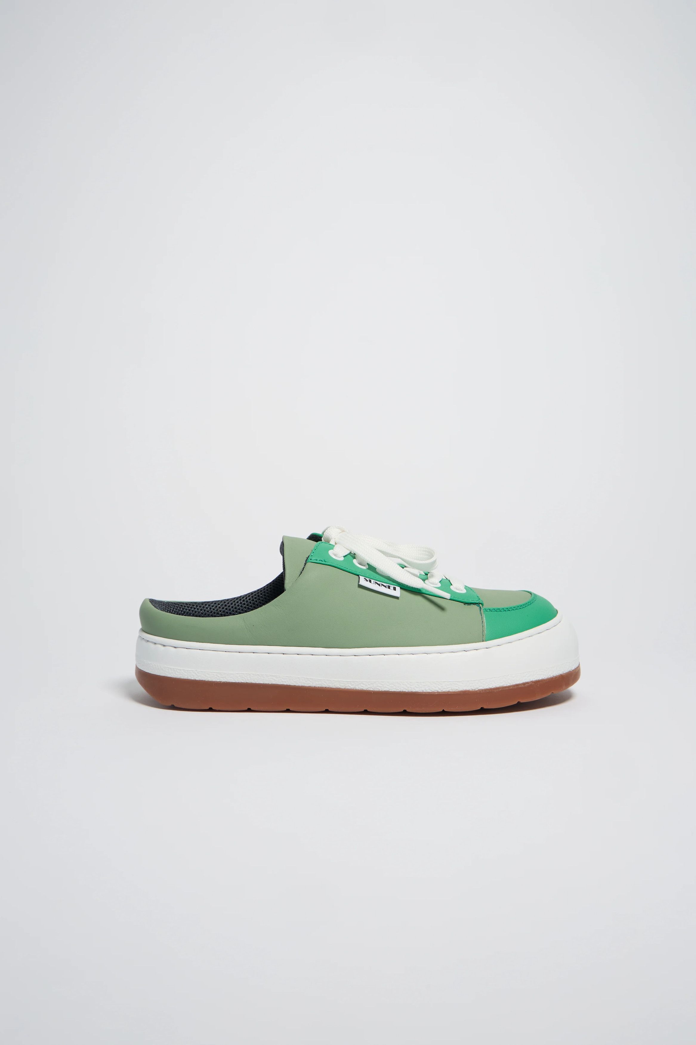 Sunnei o1mle1025 Unisex Dreamy Leather Sabot Mules in Sage Green Size US 9 / IT 39 - 1 Thumbnail