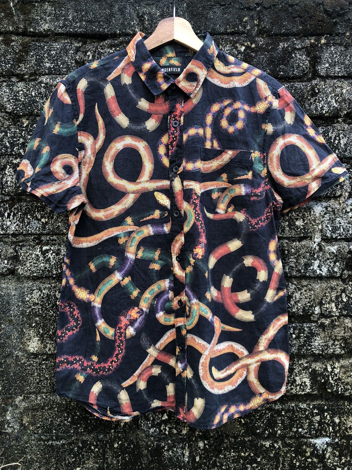 Vintage Dangerfield Snake Print Button Shirts